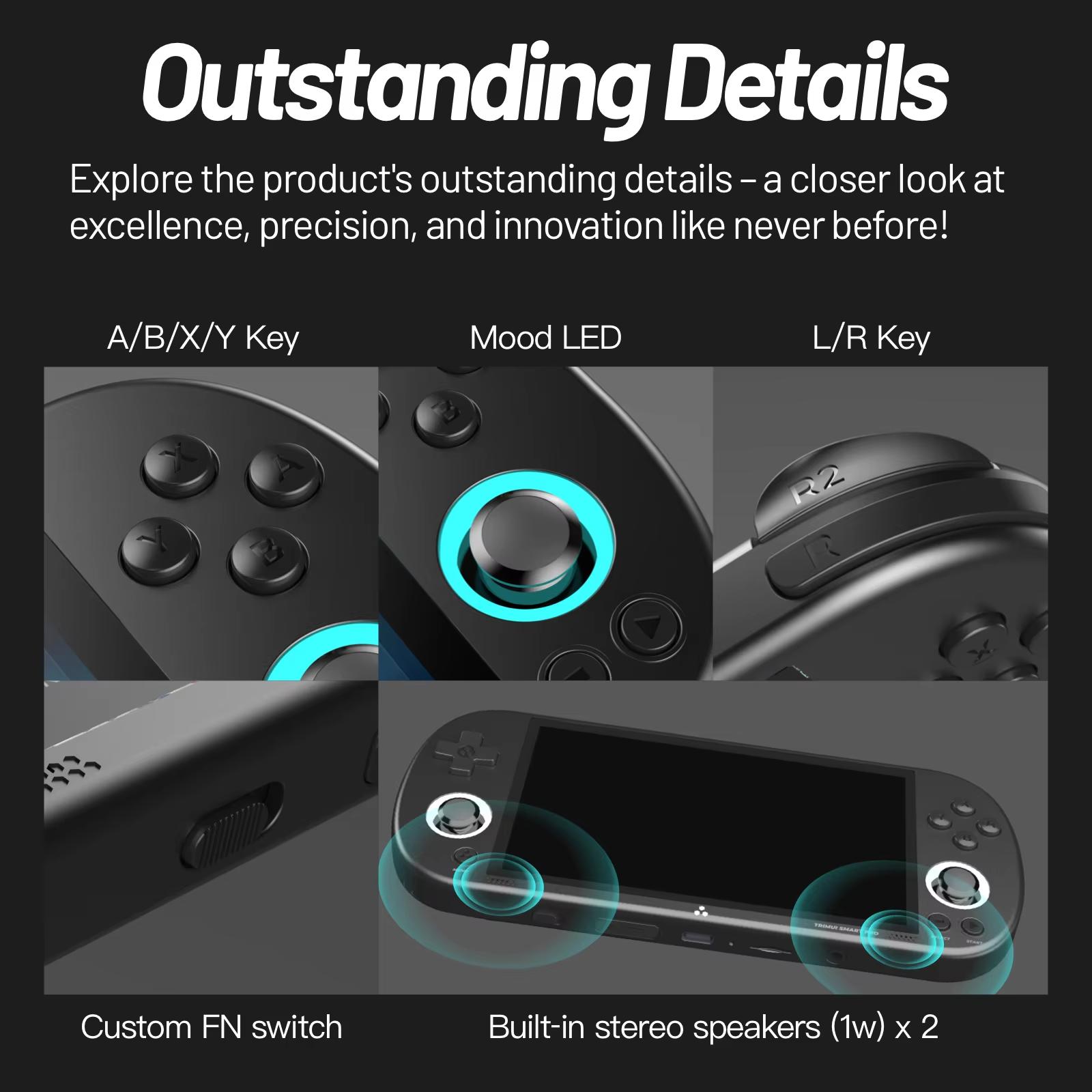 Trimui Smart Pro Retro Video Game Console Handheld Game 4.96''IPS Screen w/ 64GB SD CARD