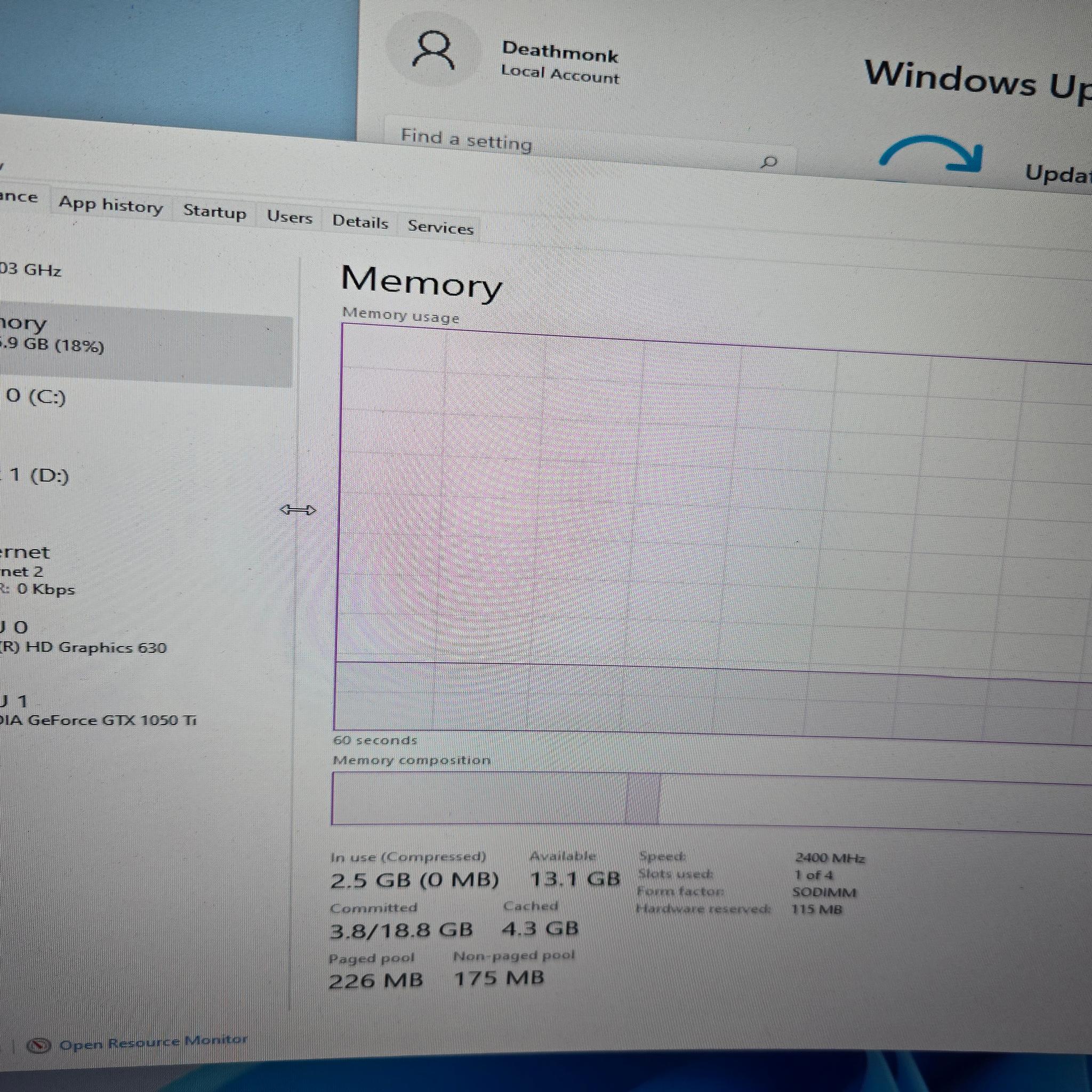 Upgradeable Asus ROG GL753V with 1050 Ti 1080P Gaming Laptop - SSD256+1T HDD - Works But Needs Work