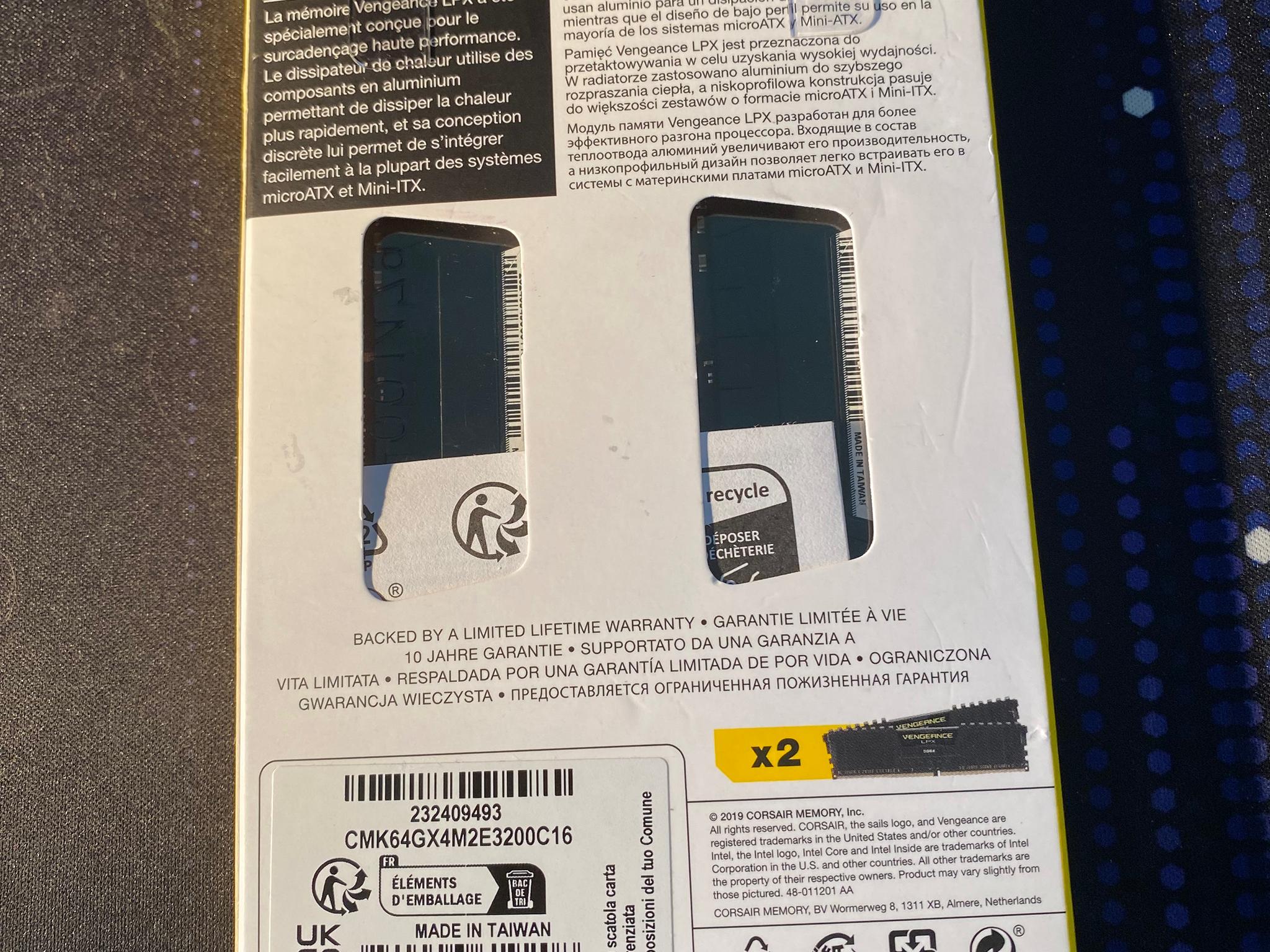 Corsair LPX 64GB DDR4 3200 2x32