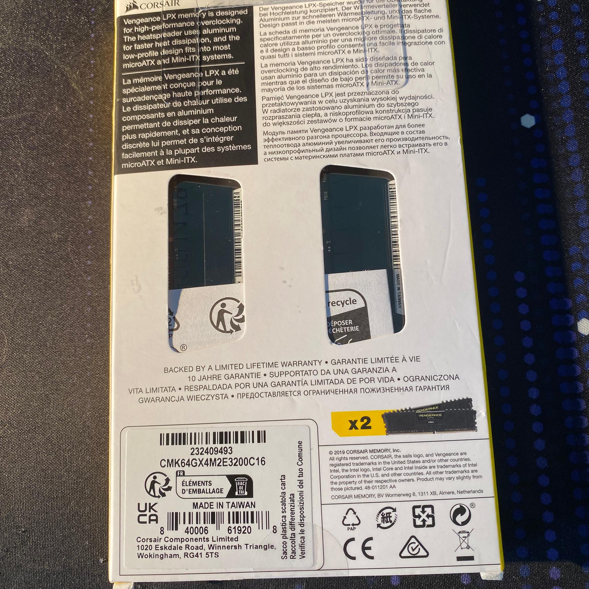 Corsair LPX 64GB DDR4 3200 2x32