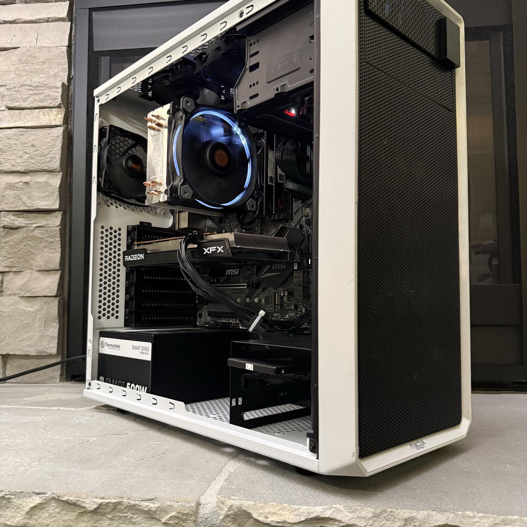 🤍 Minimalist White Gaming PC | RX 6600 + i7-8700 | 16GB RAM | 1TB SSD