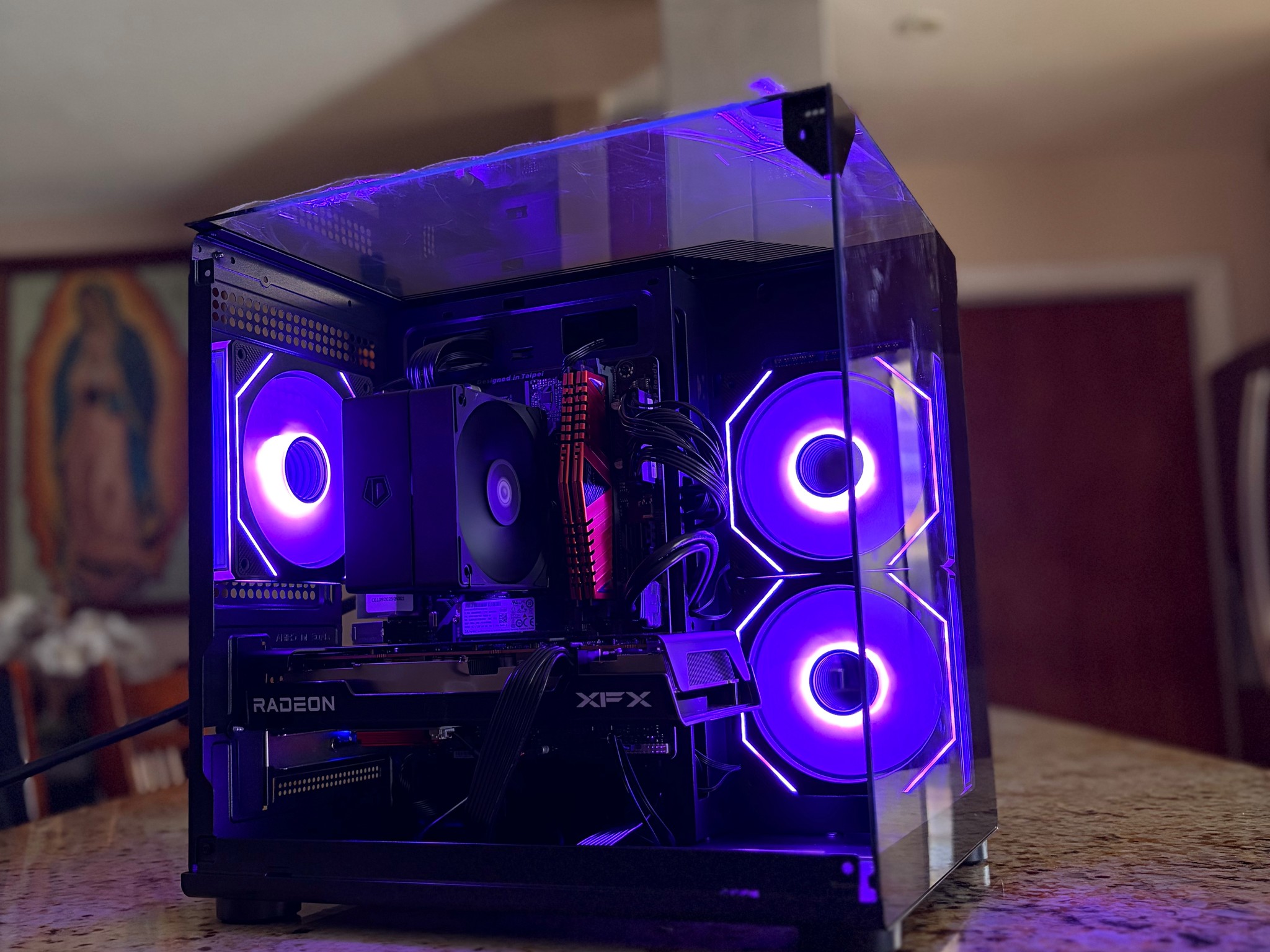Black Gaming PC | RX 6600XT 8GB | INTEL 7-8700 | 16GB RAM | 500GB NVME SSD | Wi-Fi + Bluetooth Pcie