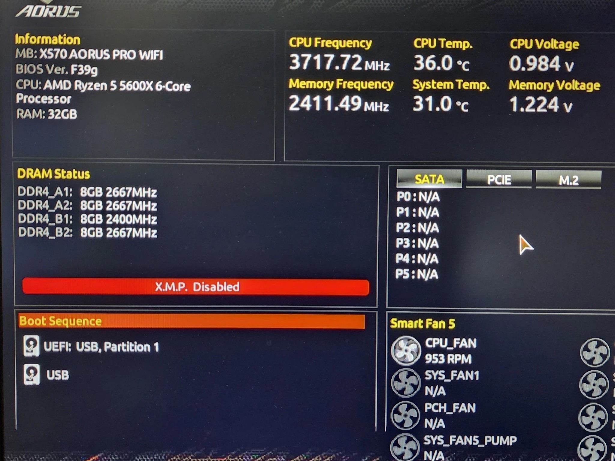 UPDATED BIOS GIGABYTE X570 AORUS PRO WIFI DDR4 RYZEN AM4 ATX MOTHERBOARD