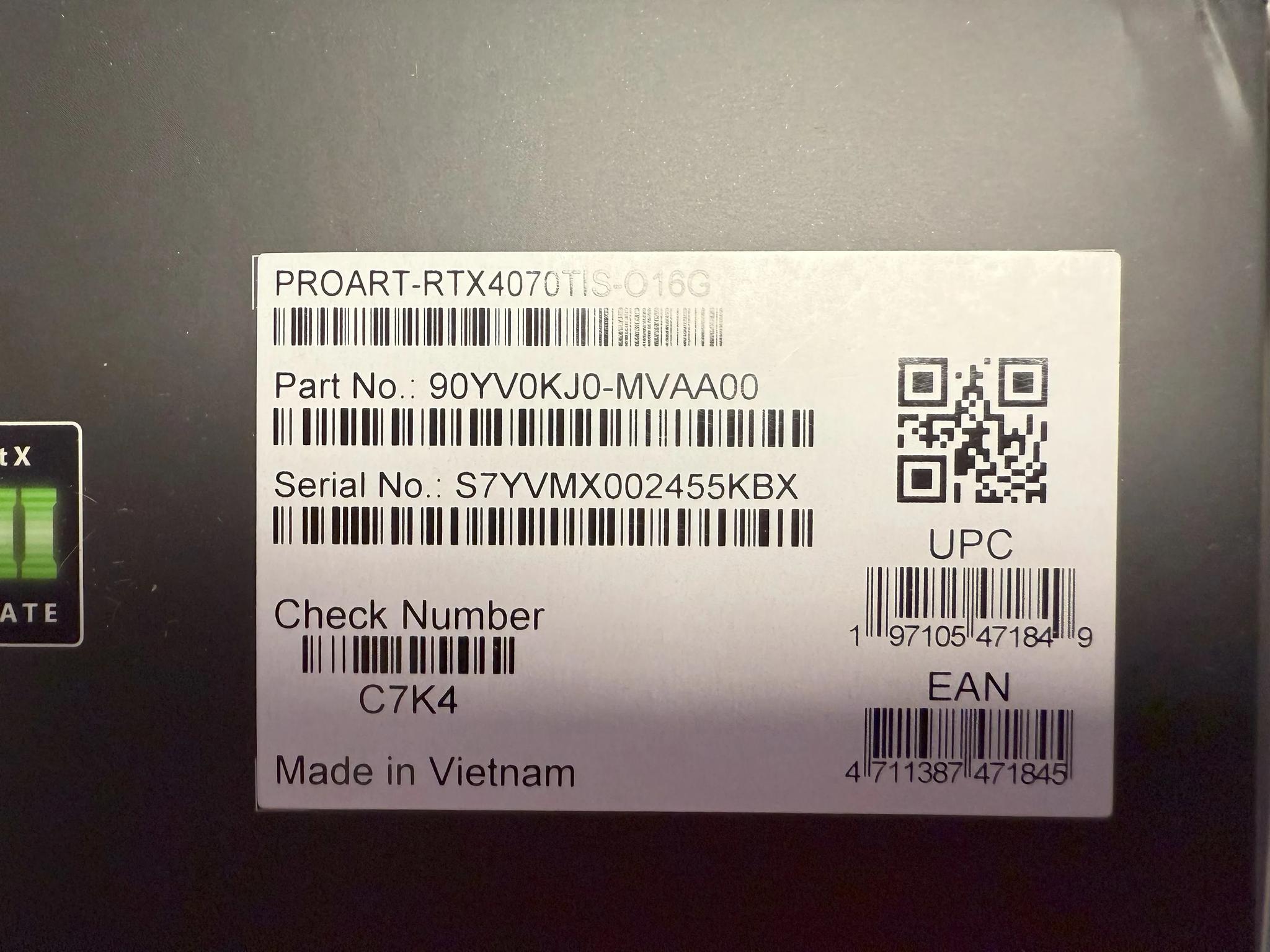 *Brand New* ASUS nVidia ProArt GeForce RTX 4070ti Super