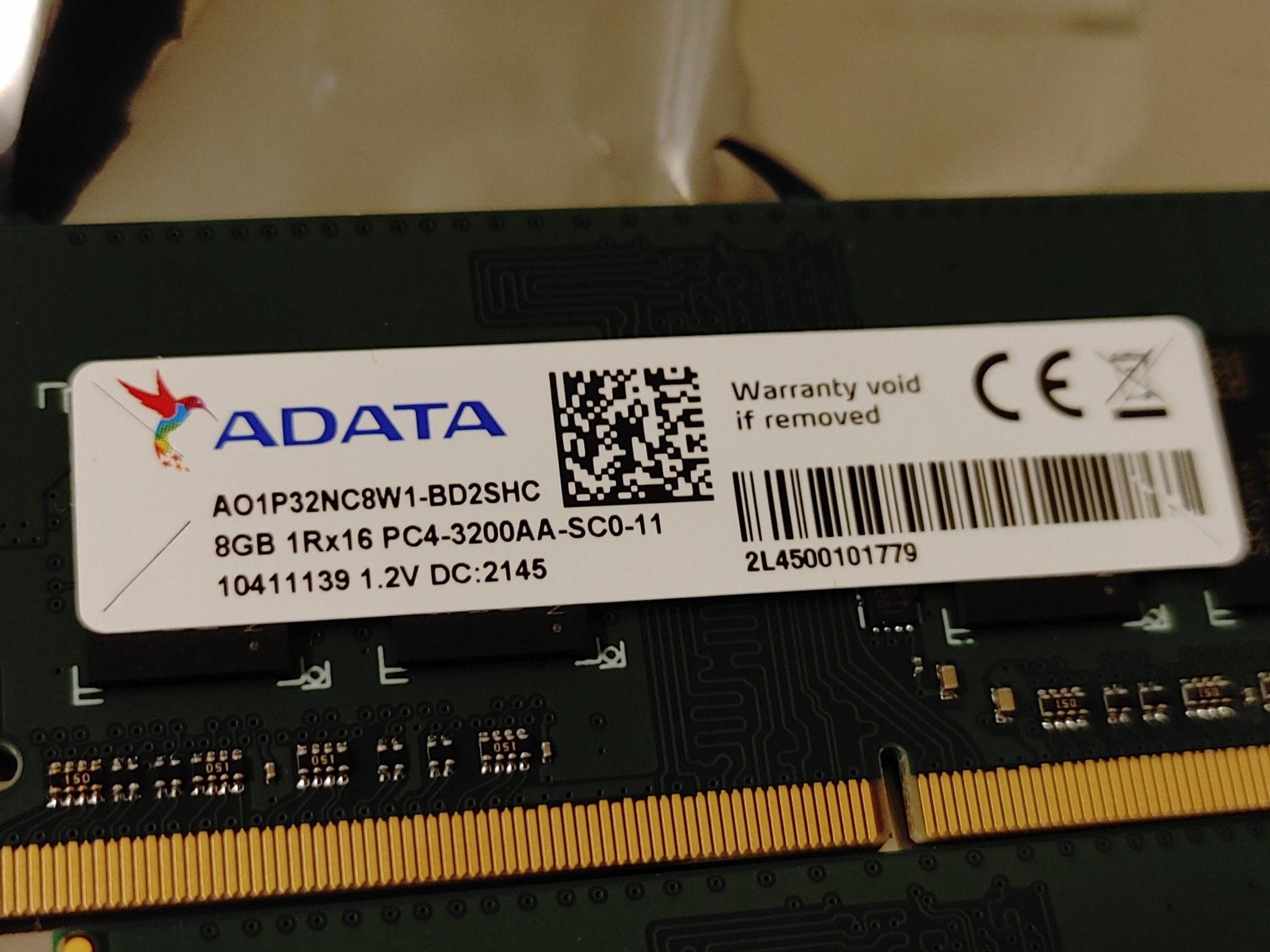 16gb (2x8gb) AData/SK Hynix DDR4 3200mhz Sodimm memory for Laptops