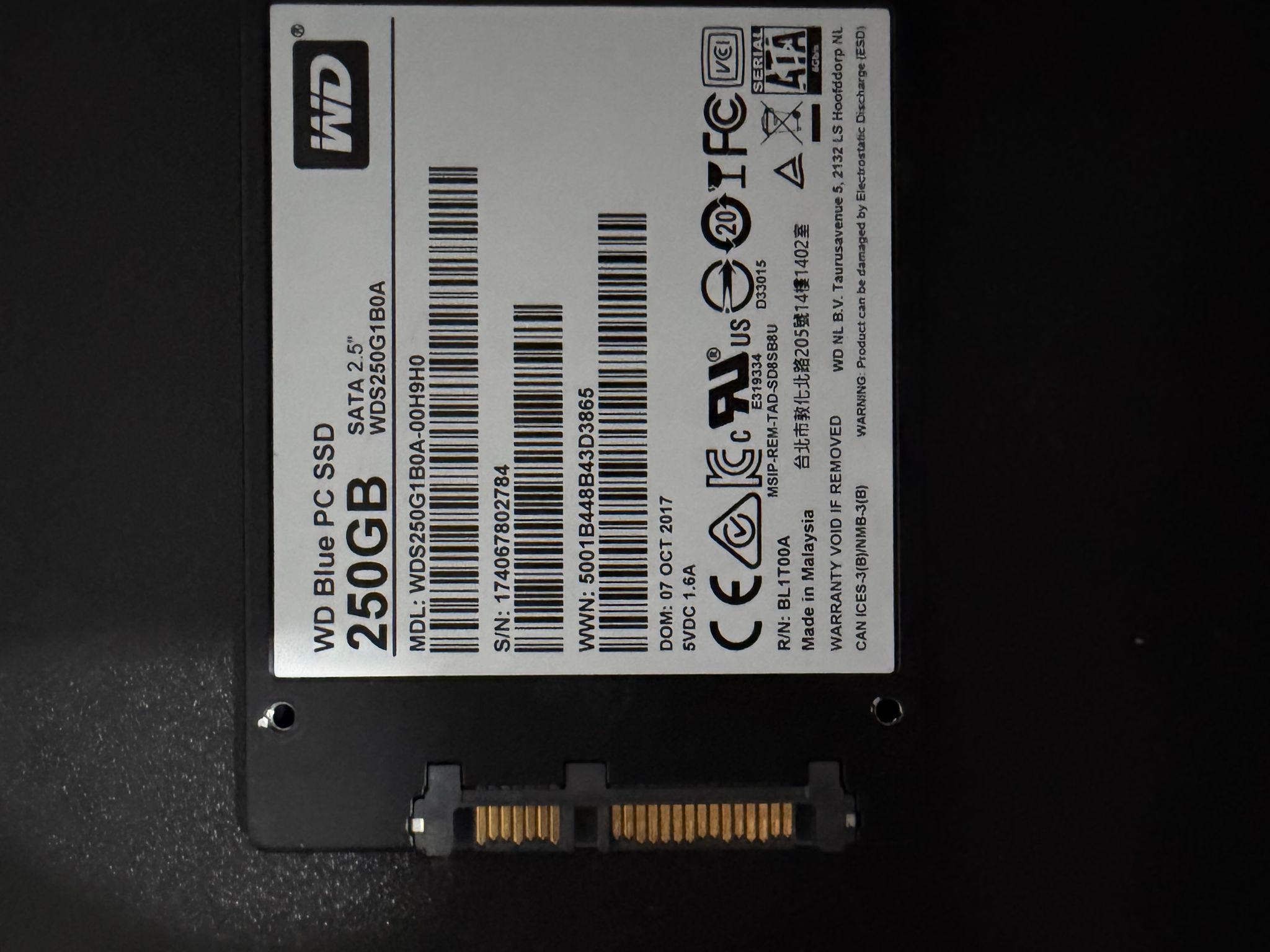 WD Blue 250GB 2.5 inch SATA SSD