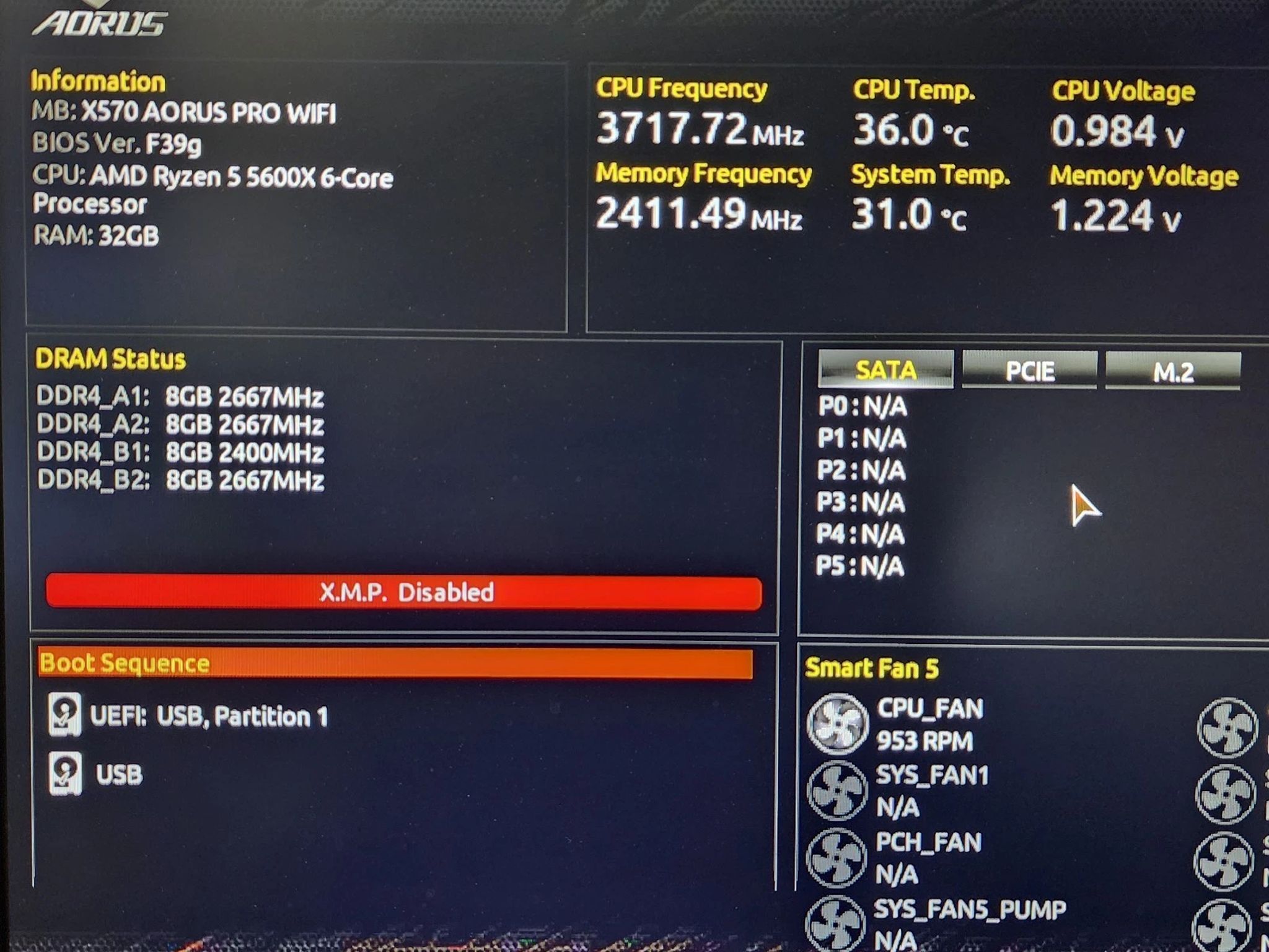 UPDATED BIOS GIGABYTE X570 AORUS PRO WIFI DDR4 RYZEN AM4 ATX MOTHERBOARD