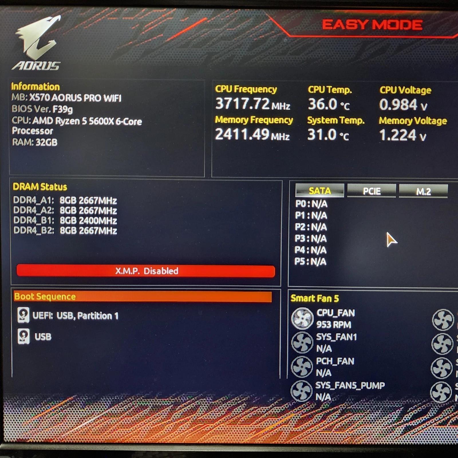 UPDATED BIOS GIGABYTE X570 AORUS PRO WIFI DDR4 RYZEN AM4 ATX MOTHERBOARD