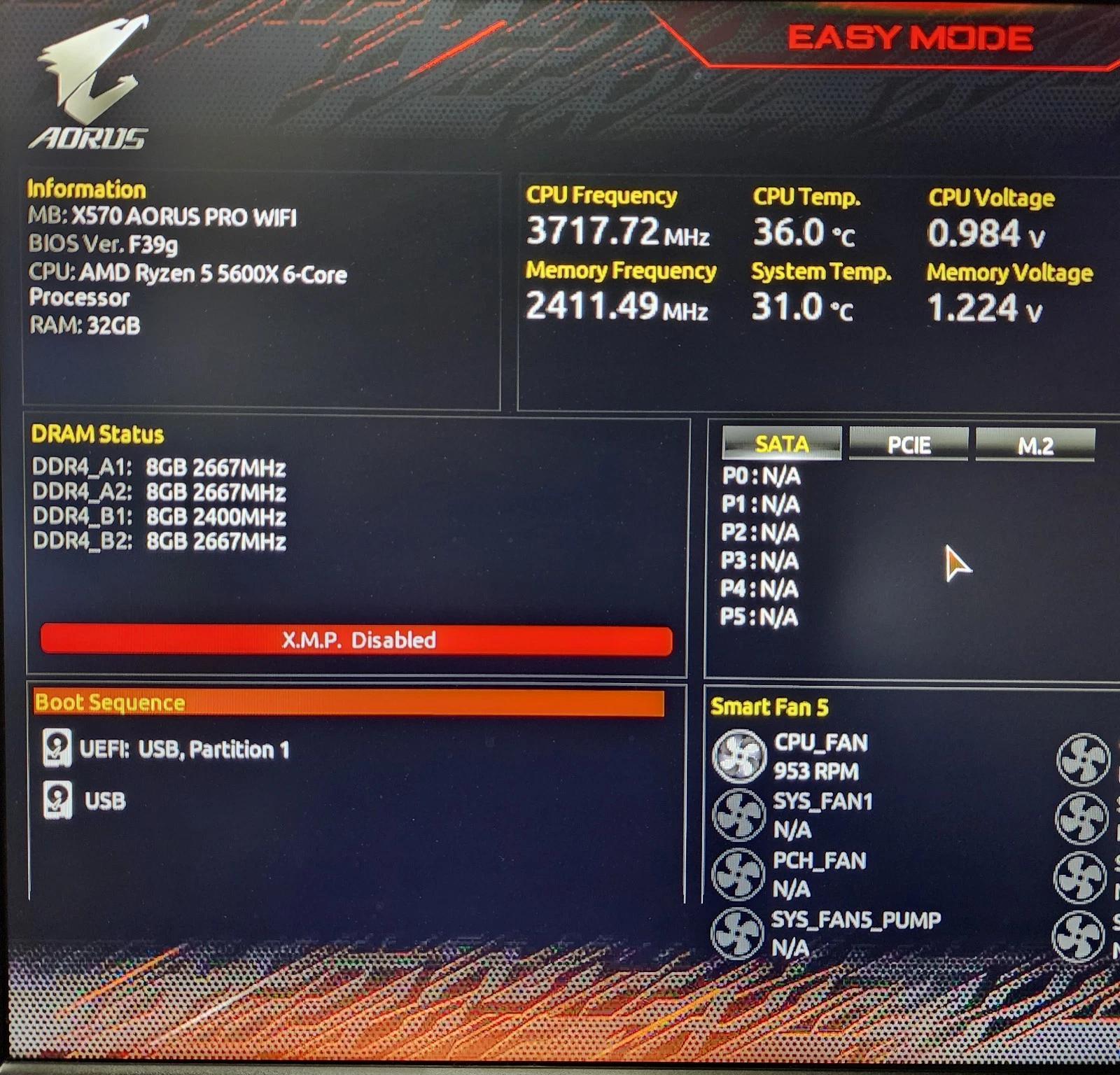 UPDATED BIOS GIGABYTE X570 AORUS PRO WIFI DDR4 RYZEN AM4 ATX MOTHERBOARD