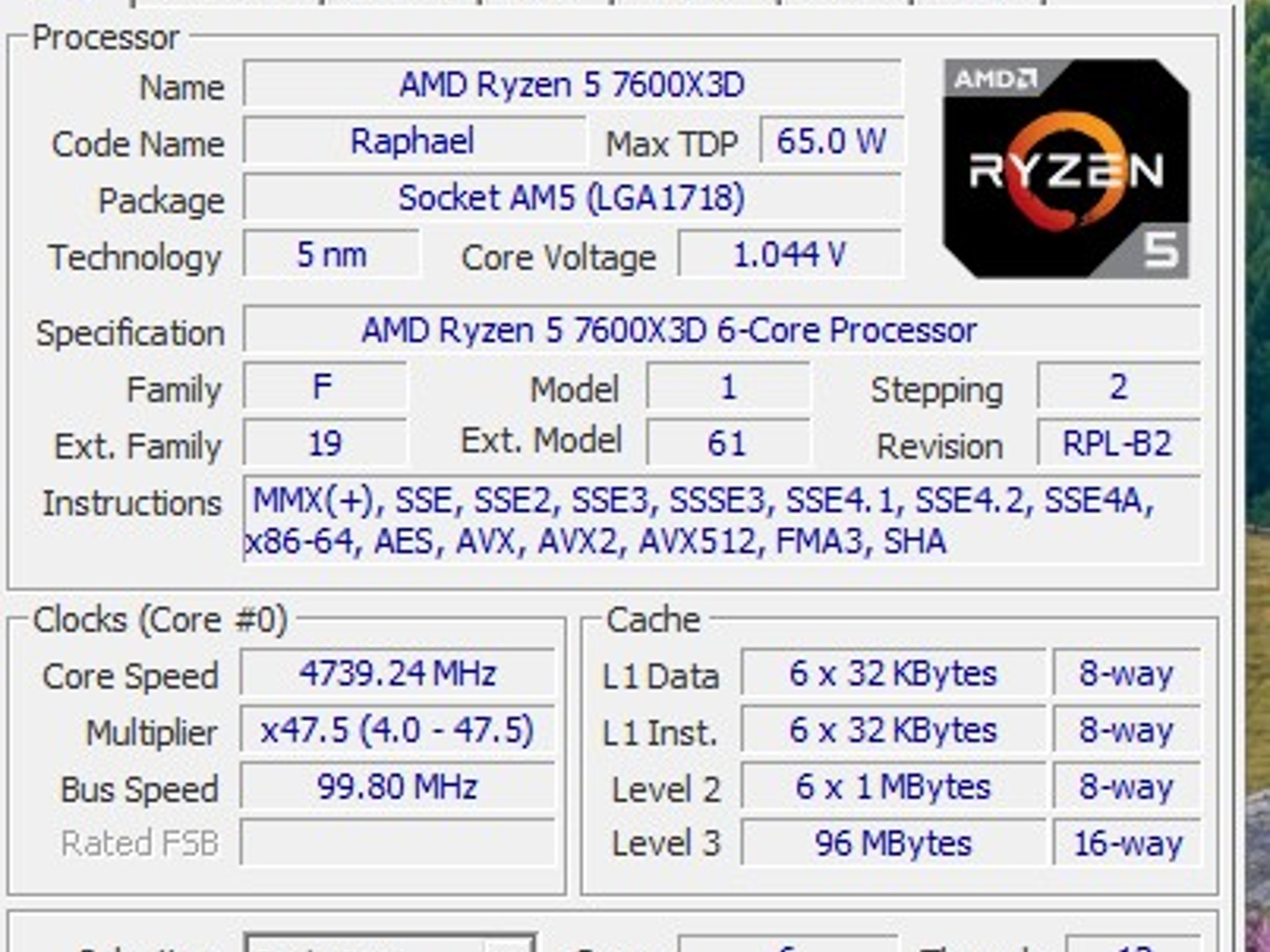AMD Ryzen 5 7600X3D