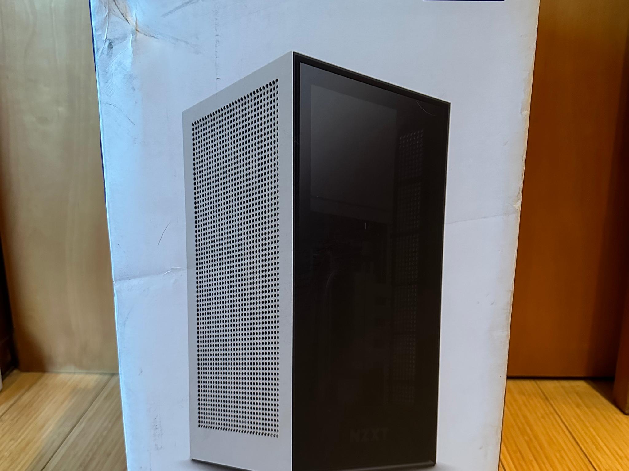 White NZXT H1 Mini ITX Case with PSU, AIO, and Riser Card (Lightly Used, In Box, Riser NOT upgraded)