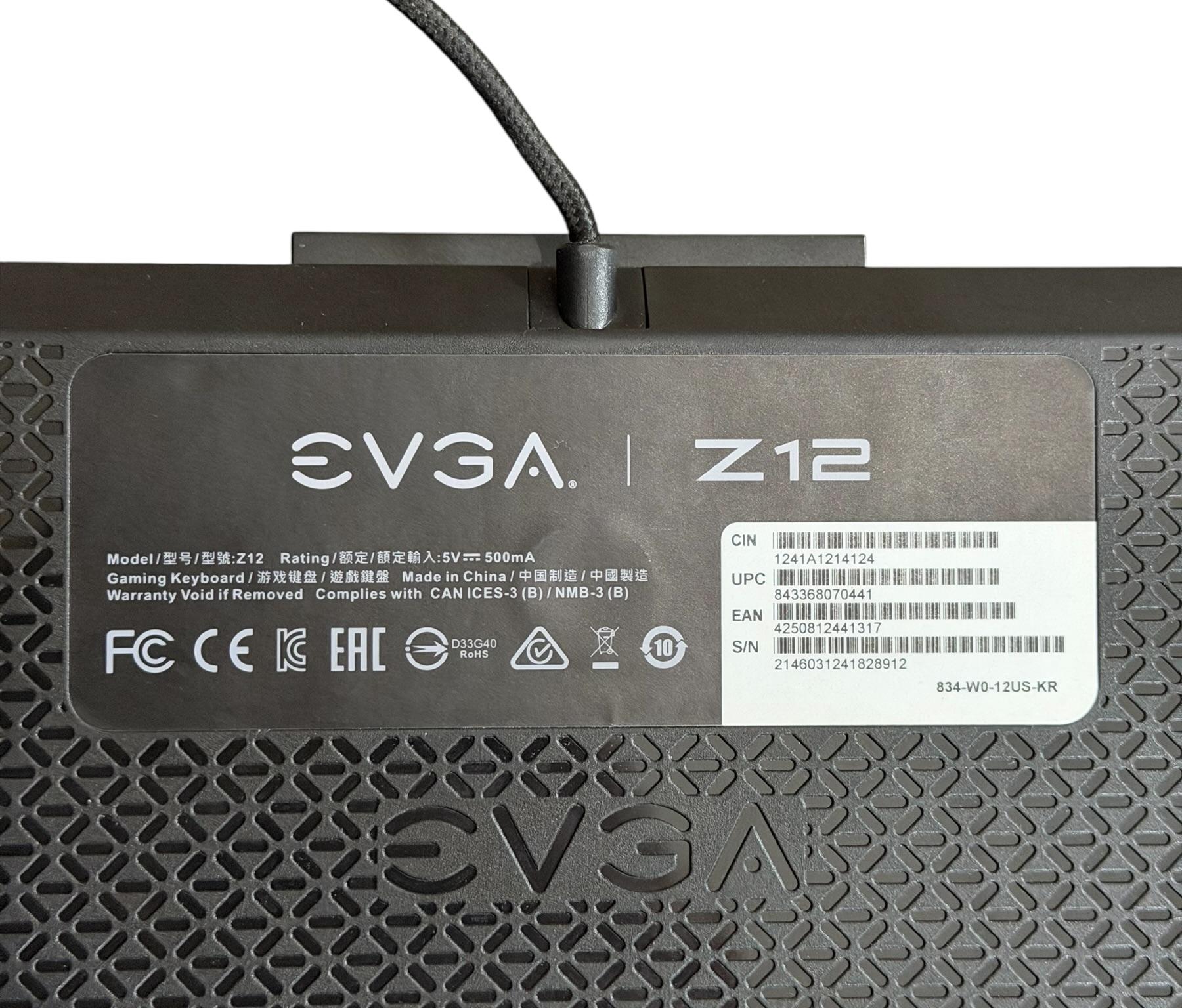EVGA Z12 Gaming RGB Wired Mechanical Keyboard with Leather Wrist Pad
