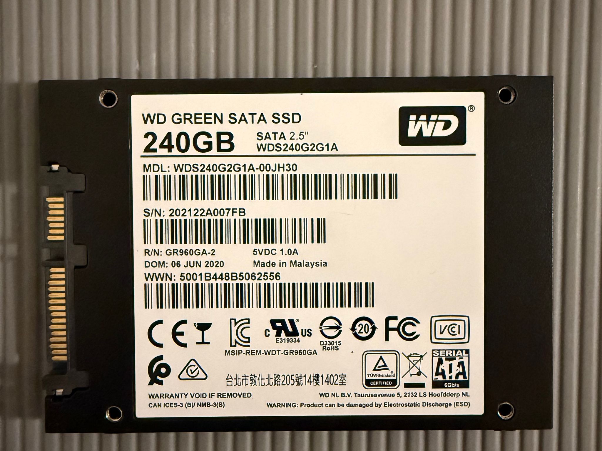 Used 240gb WD Green 2.5 inch SATA SSD