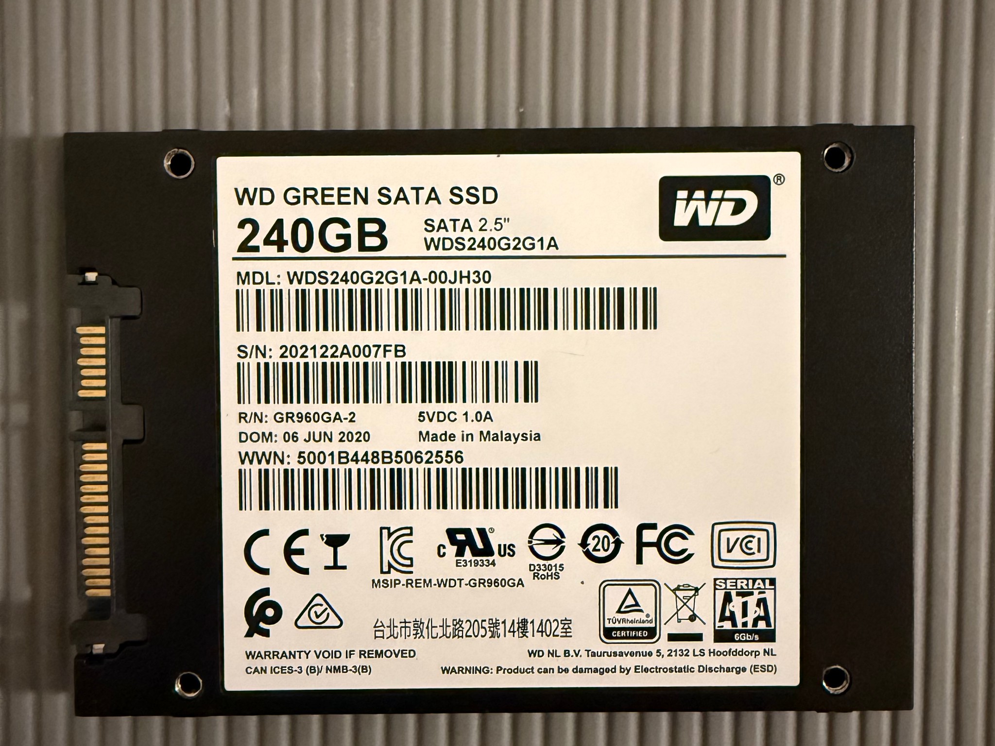 Used 240gb WD Green 2.5 inch SATA SSD