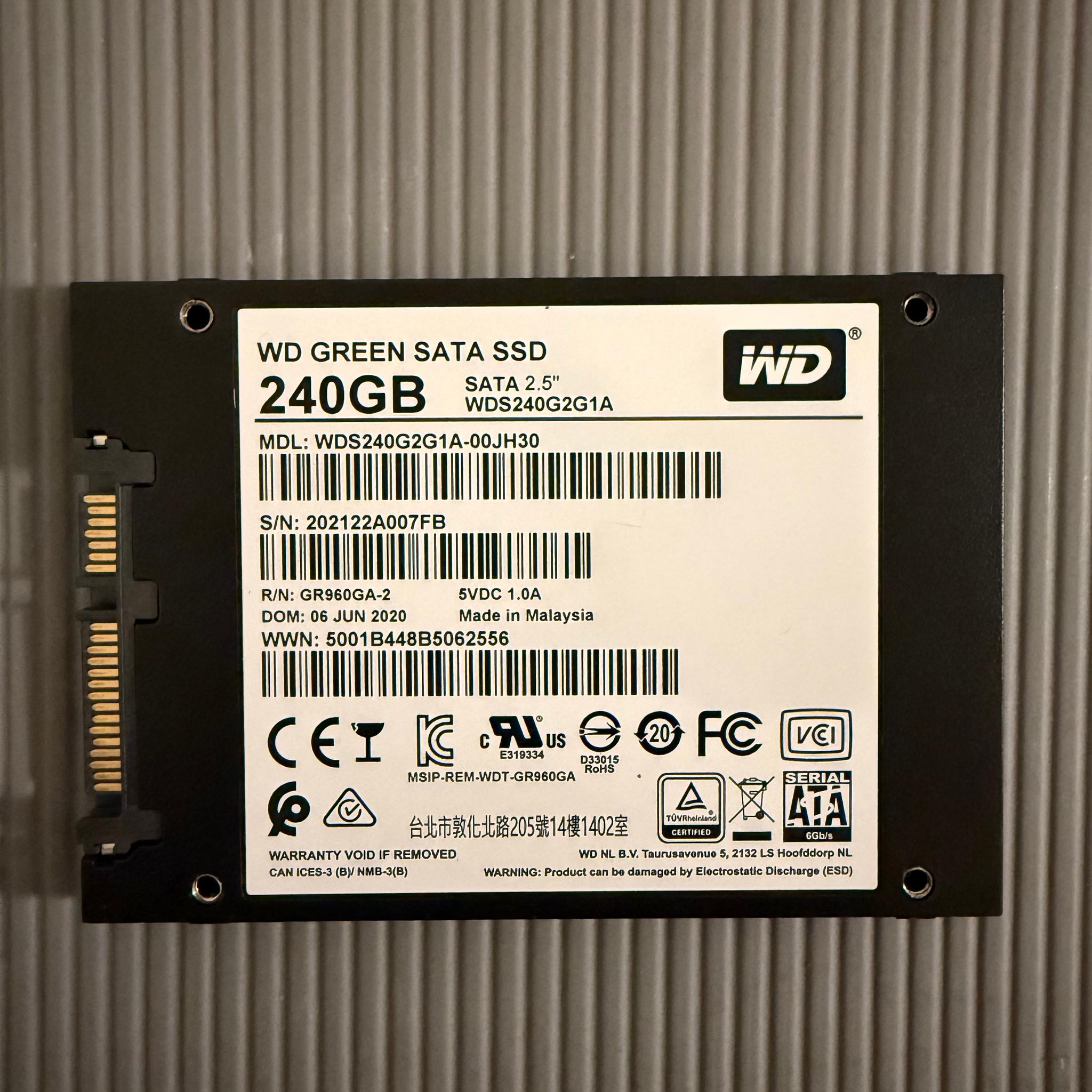 Used 240gb WD Green 2.5 inch SATA SSD