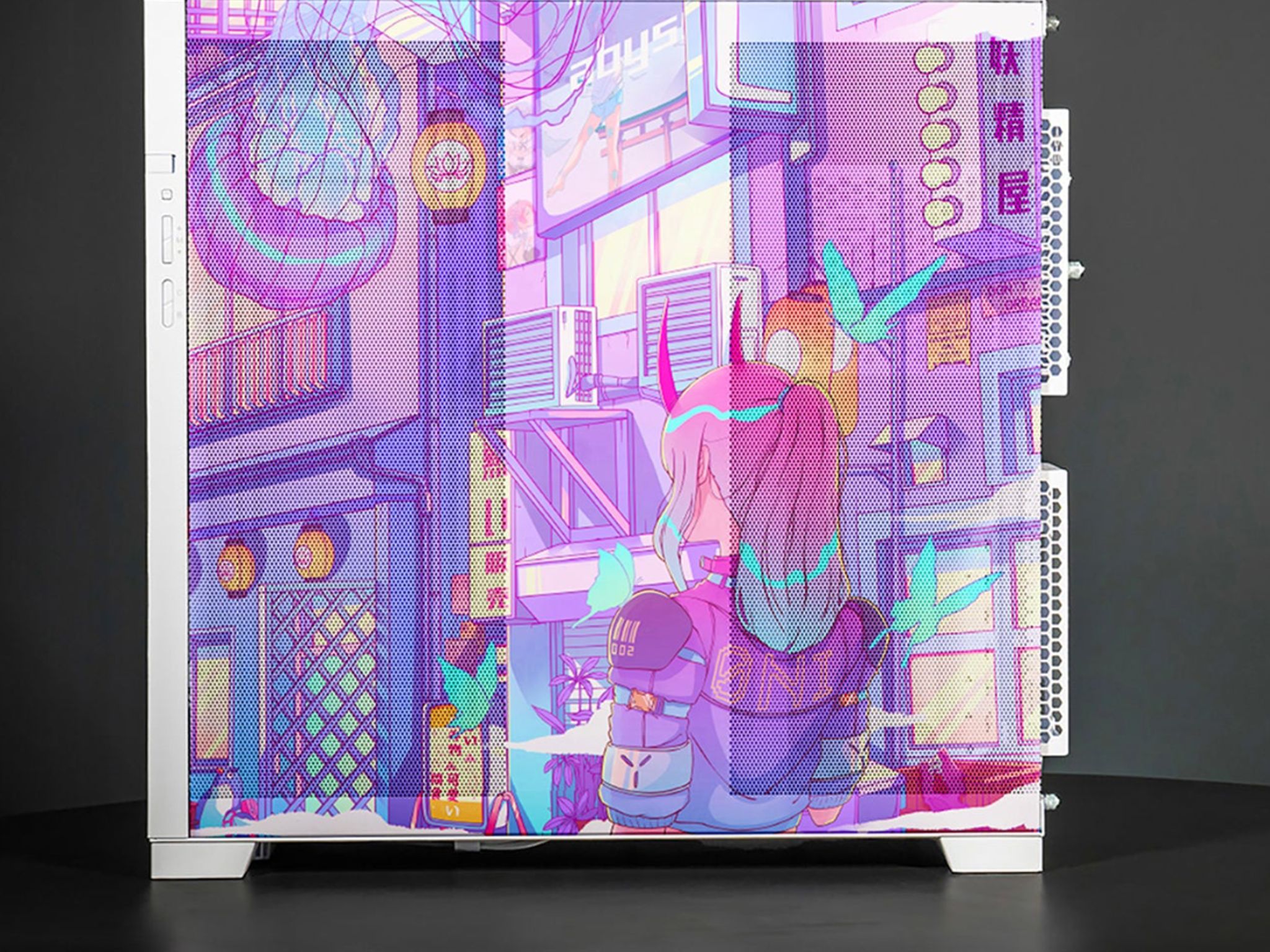Jellyfish Crossing Lian Li O11D Evo RGB Pink Purple Anime Computer Case