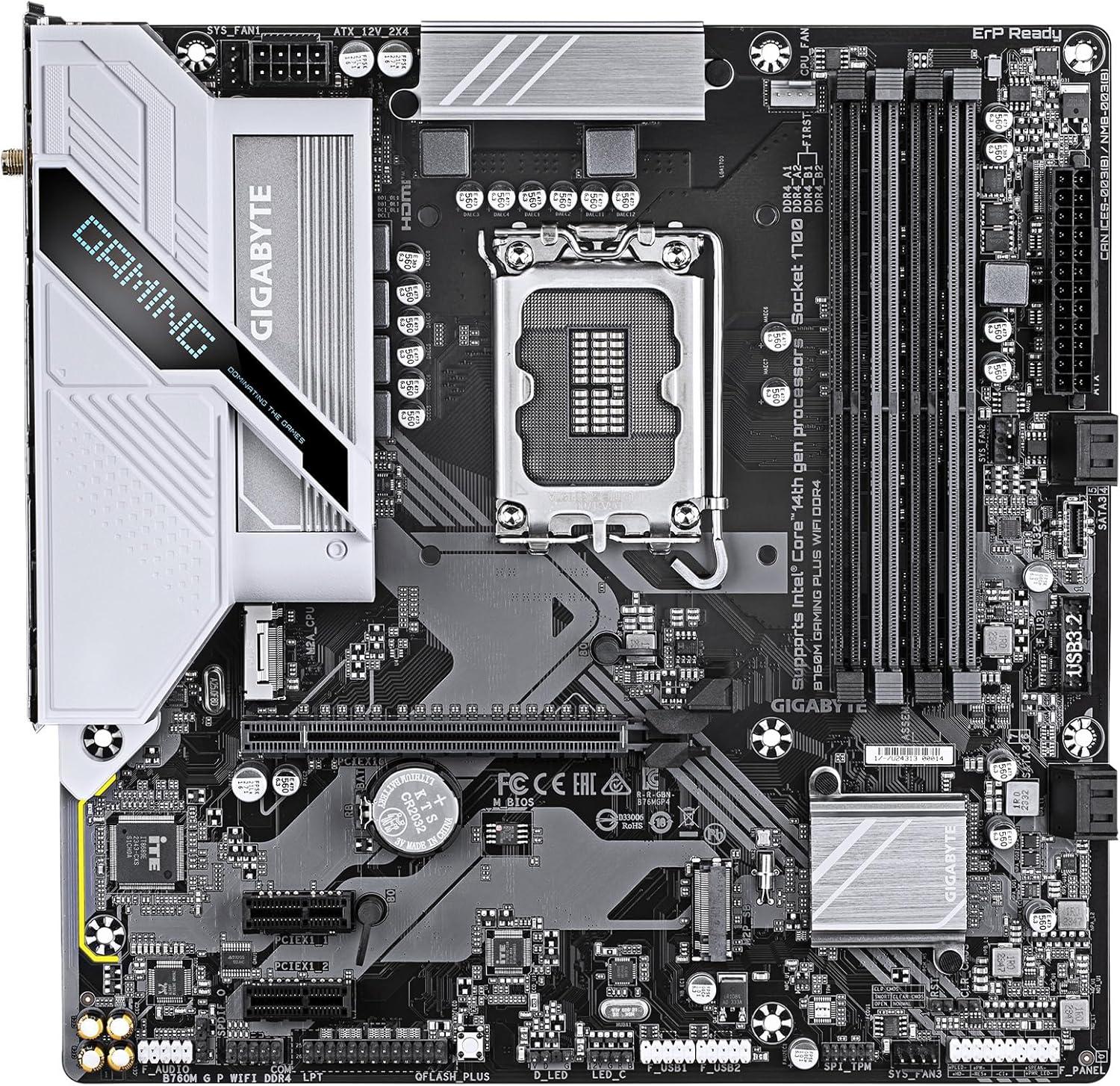 GIGABYTE B760M Gaming Plus WiFi DDR4 LGA 1700 Intel B760 Micro ATX Motherboard