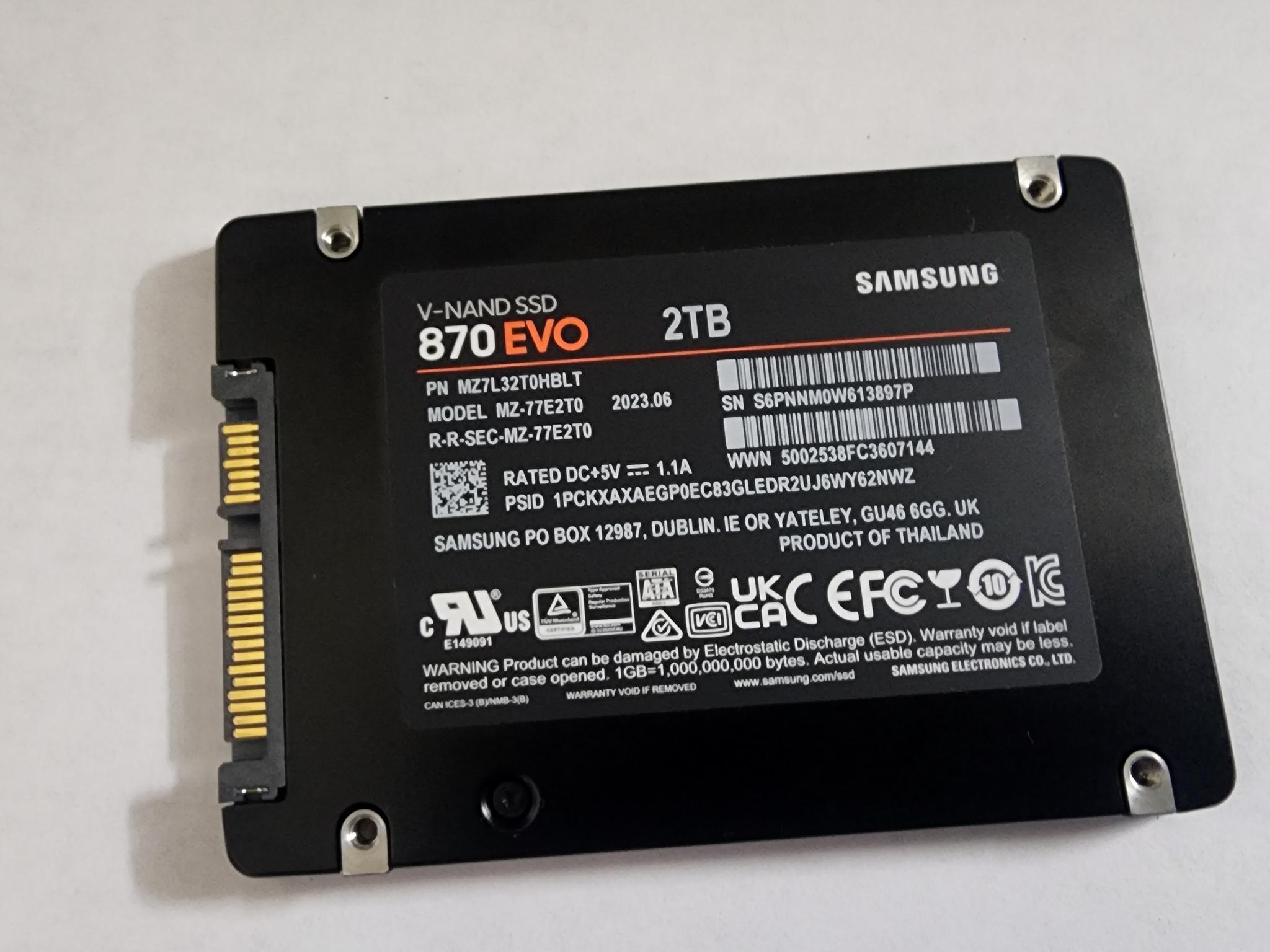 Samsung Electronics 870 EVO 2TB 2.5 Inch SATA