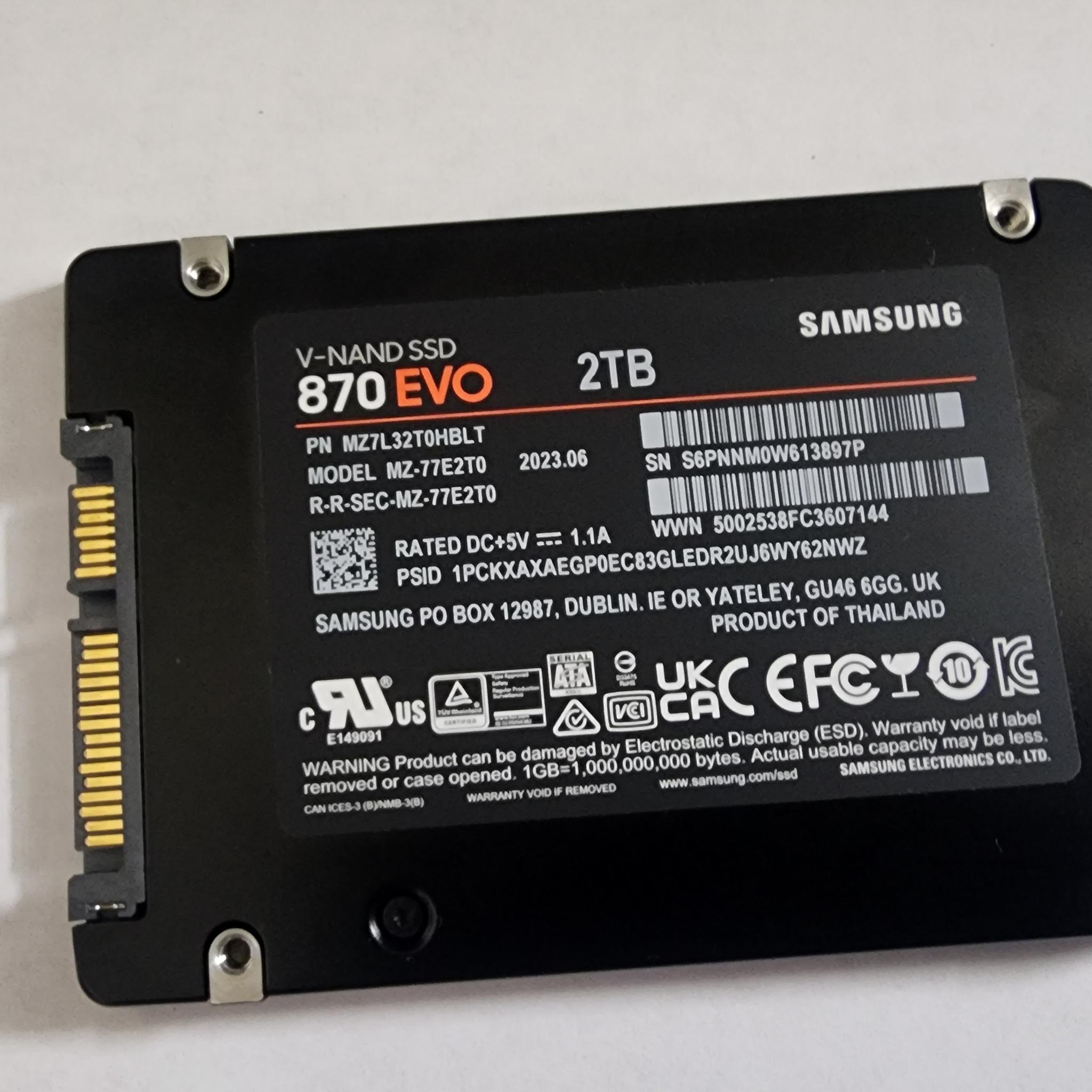 Samsung Electronics 870 EVO 2TB 2.5 Inch SATA