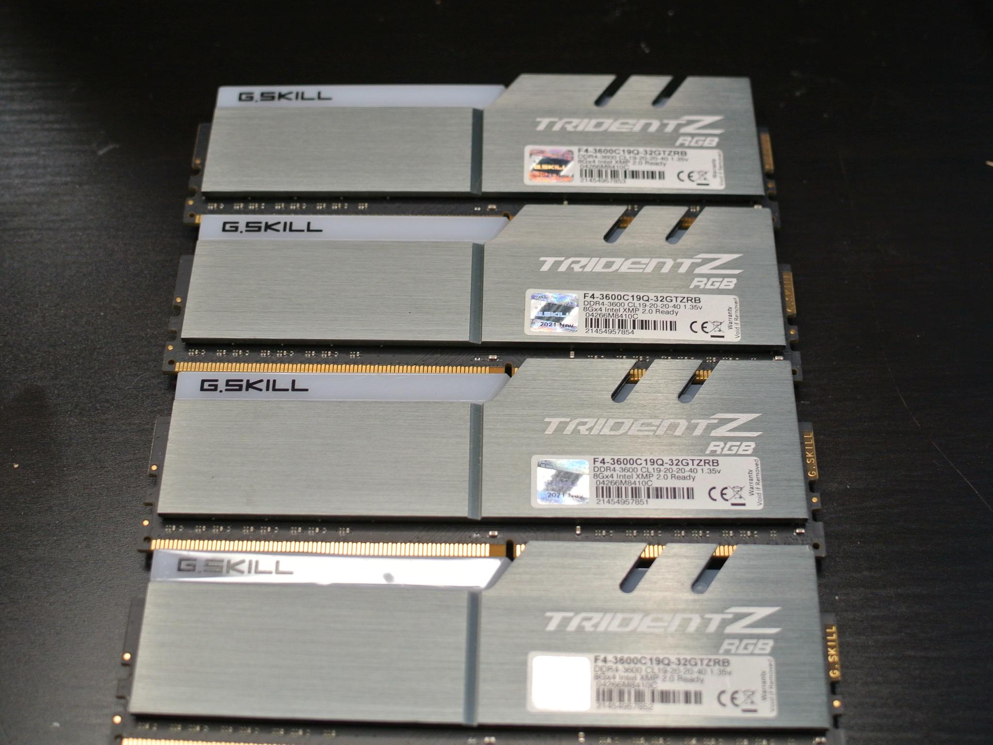 G.SKILL Trident Z 32GB (4x8GB) DDR4 3600 CL19 RAM Memory