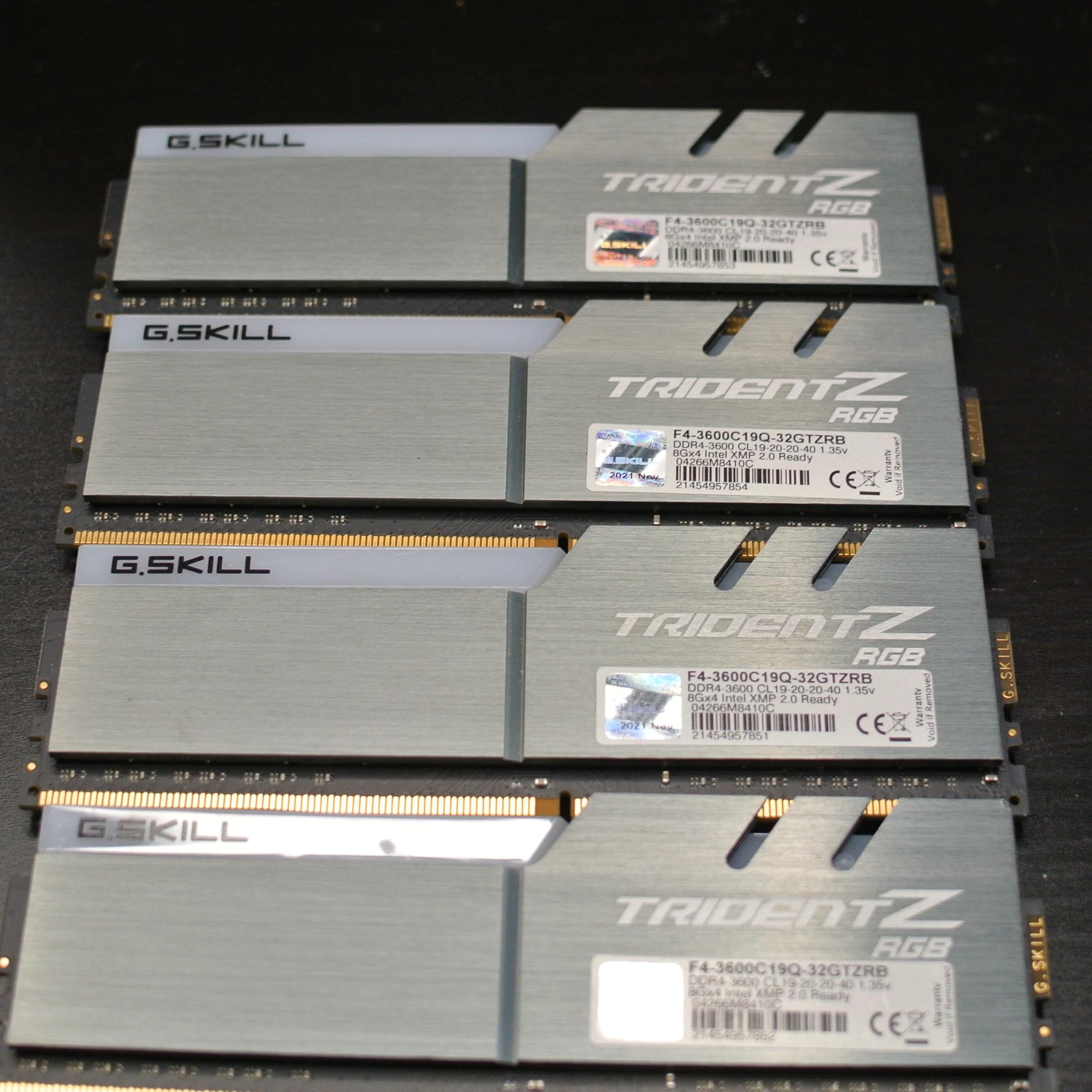 G.SKILL Trident Z 32GB (4x8GB) DDR4 3600 CL19 RAM Memory