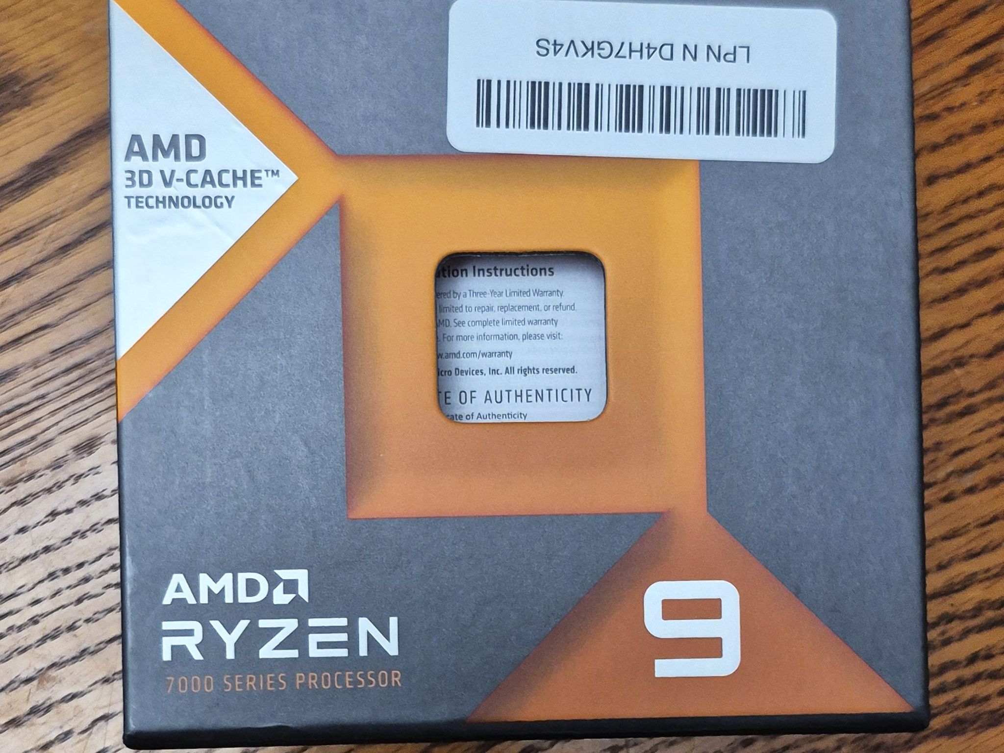 Pre-owned AMD Ryzen 9 7900X3D AM5 CPU Processor 4.5 GHz 12-Core 24-Thread 64MB Socket AM5