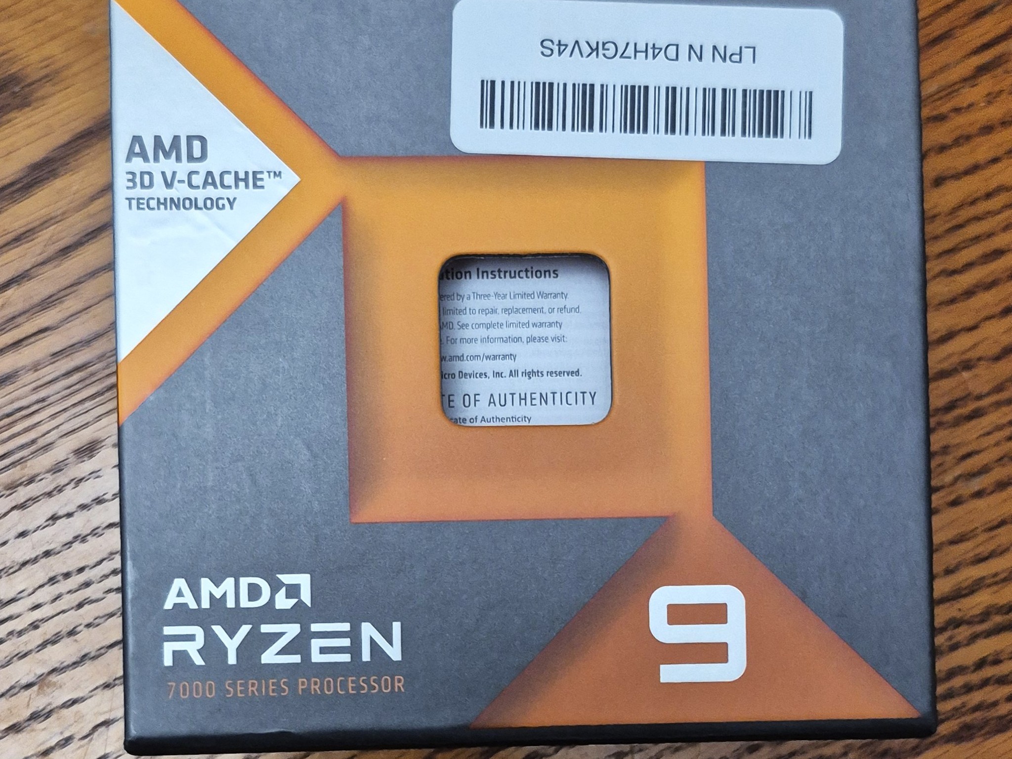 Pre-owned AMD Ryzen 9 7900X3D AM5 CPU Processor 4.5 GHz 12-Core 24-Thread 64MB Socket AM5