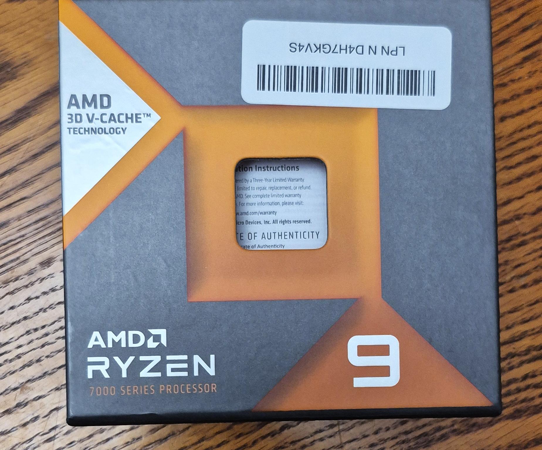 Pre-owned AMD Ryzen 9 7900X3D AM5 CPU Processor 4.5 GHz 12-Core 24-Thread 64MB Socket AM5