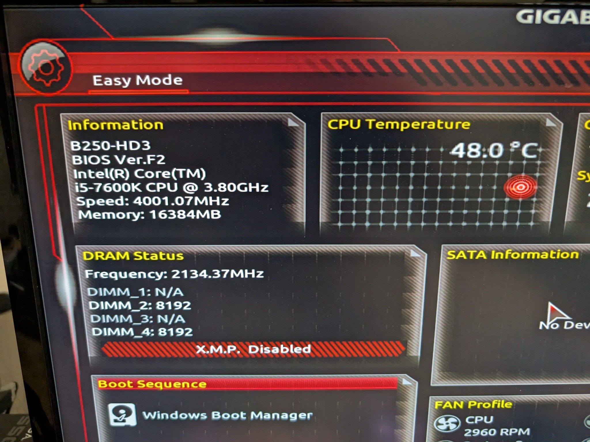 Intel Core i5 7600K + Gigabyte B250 motherboard