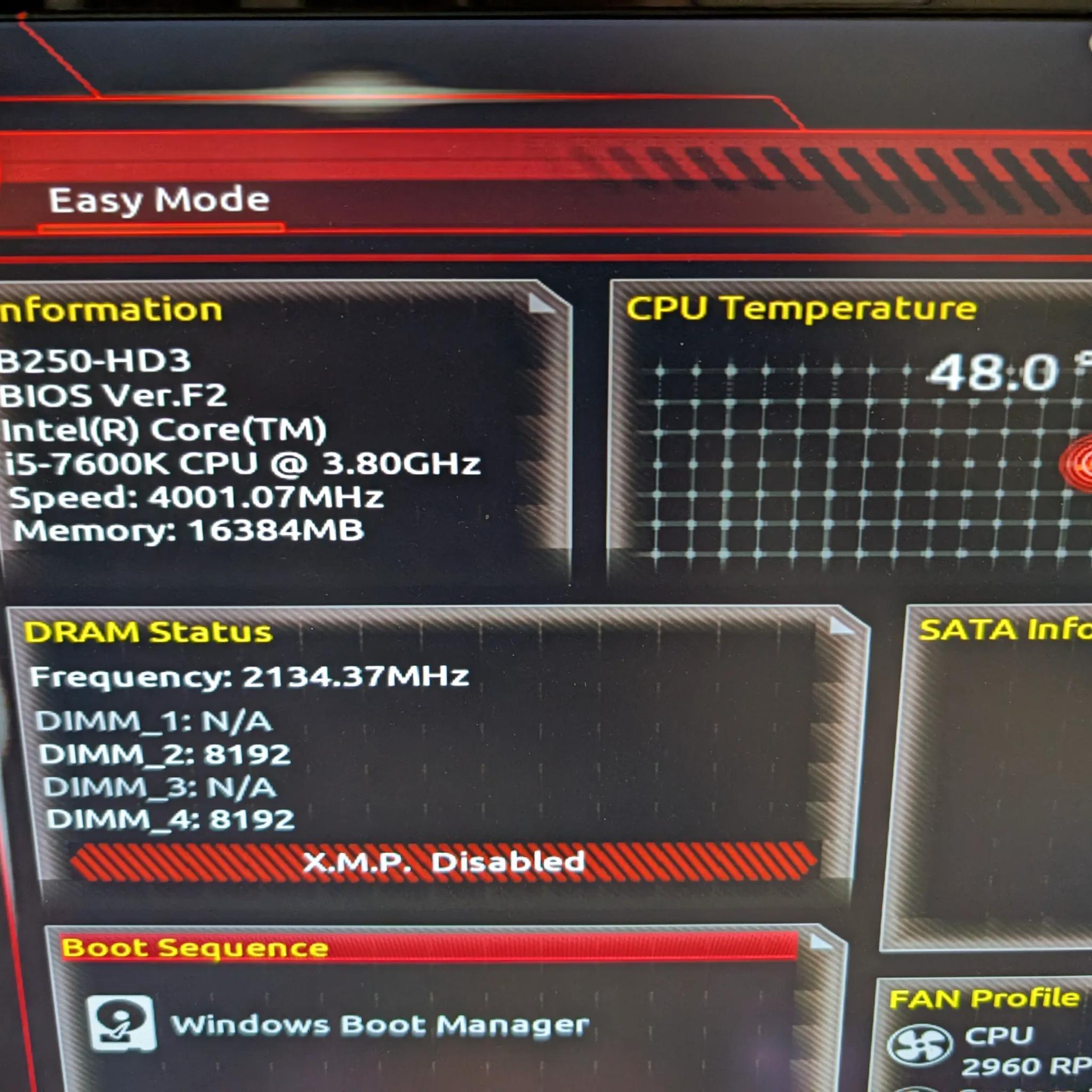 Intel Core i5 7600K + Gigabyte B250 motherboard