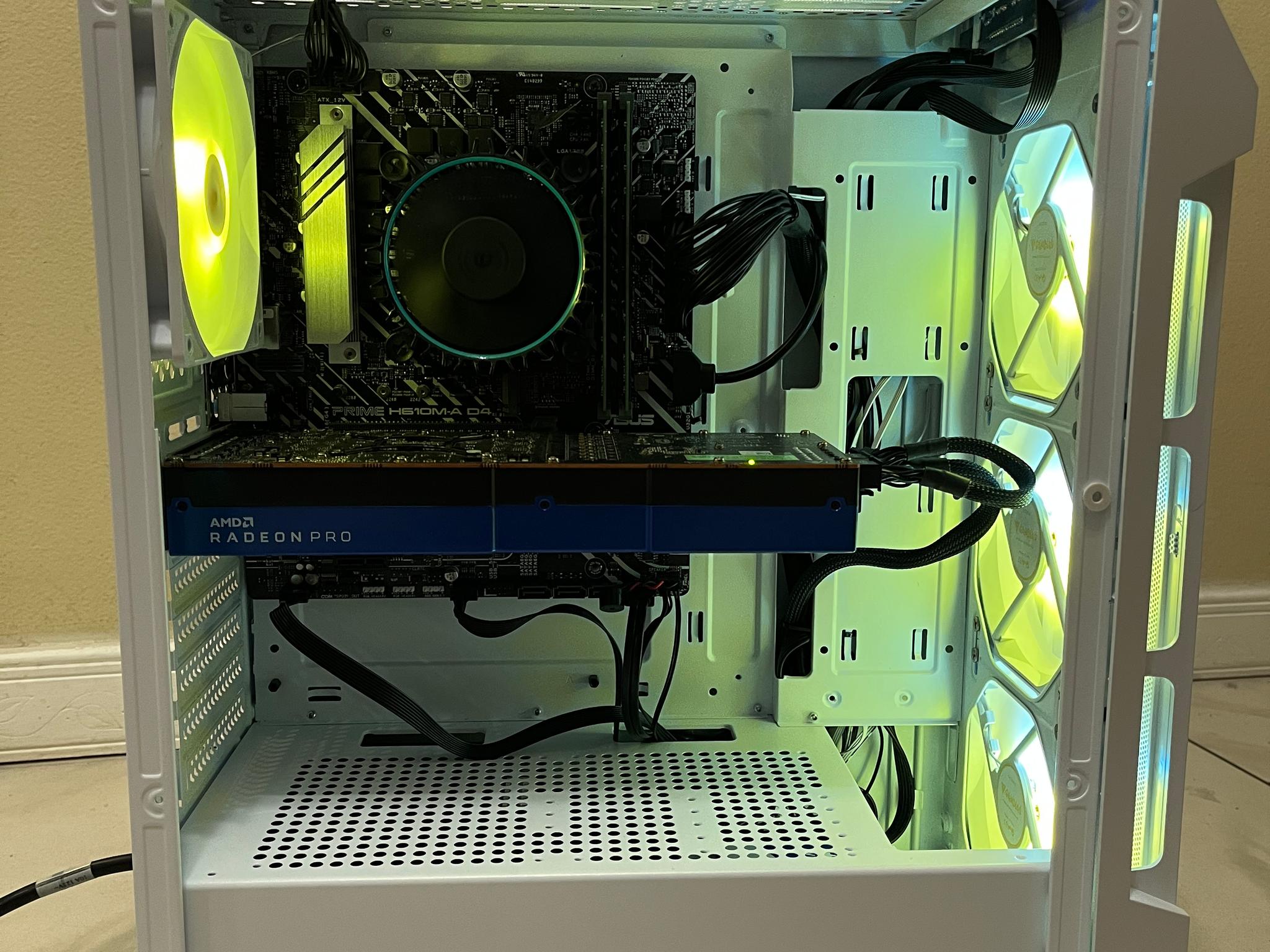 Intel i3-12100, AMD W5700 8GB, 16GB RAM, 500 GB SSD, Workstation Gaming PC w/ Wi-Fi + Bluetooth