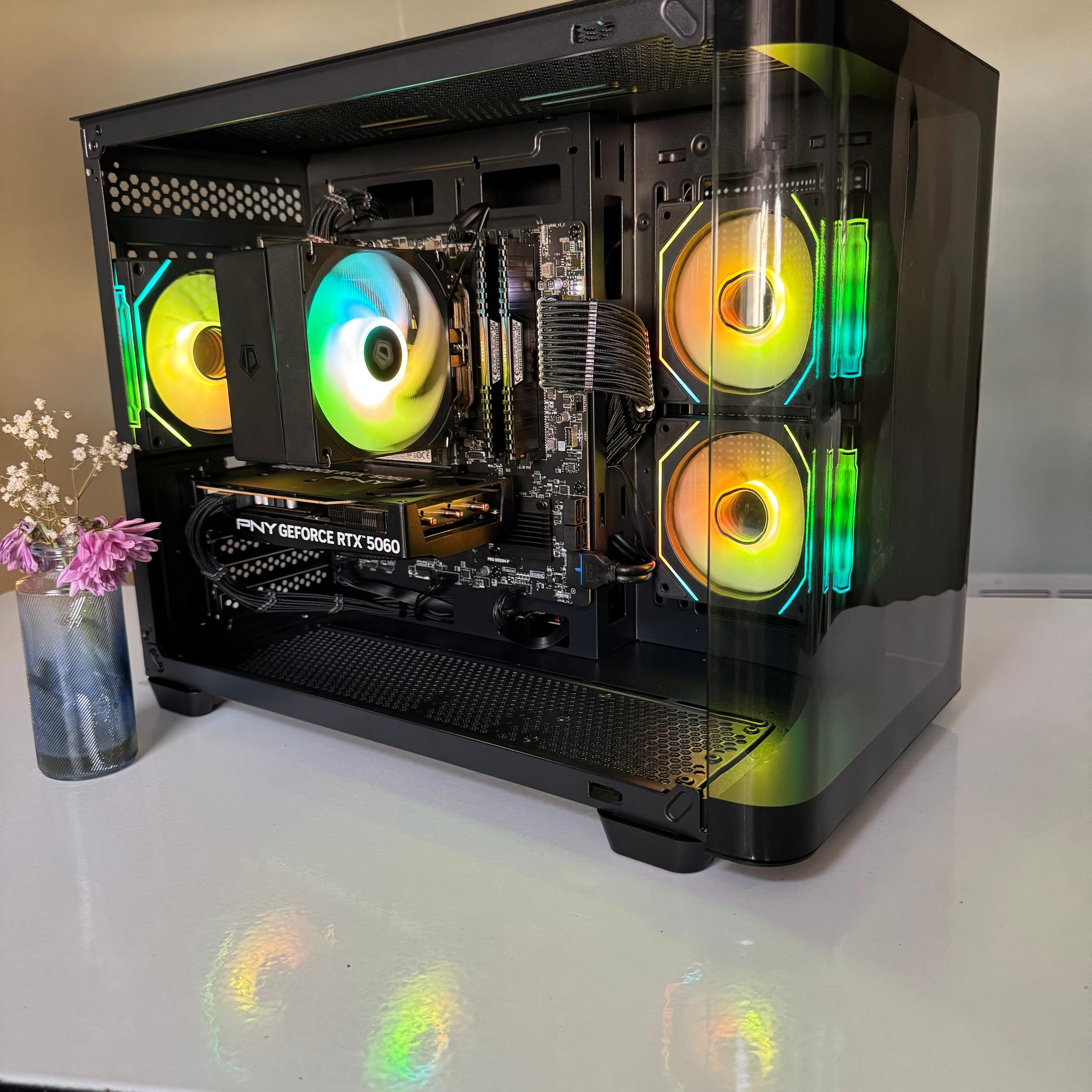 Black Gaming PC - 5060 8GB  - Ryzen 5 5600G  - 16GBs ram - 512GB Nvme