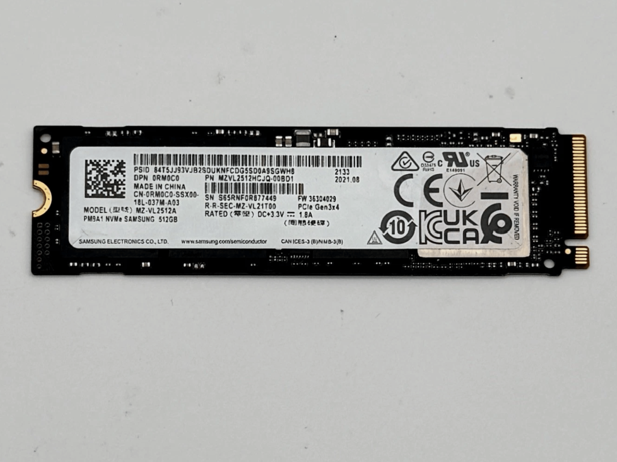 Samsung PMB9B1 OEM SSD 512GB (Gen4.0x4)