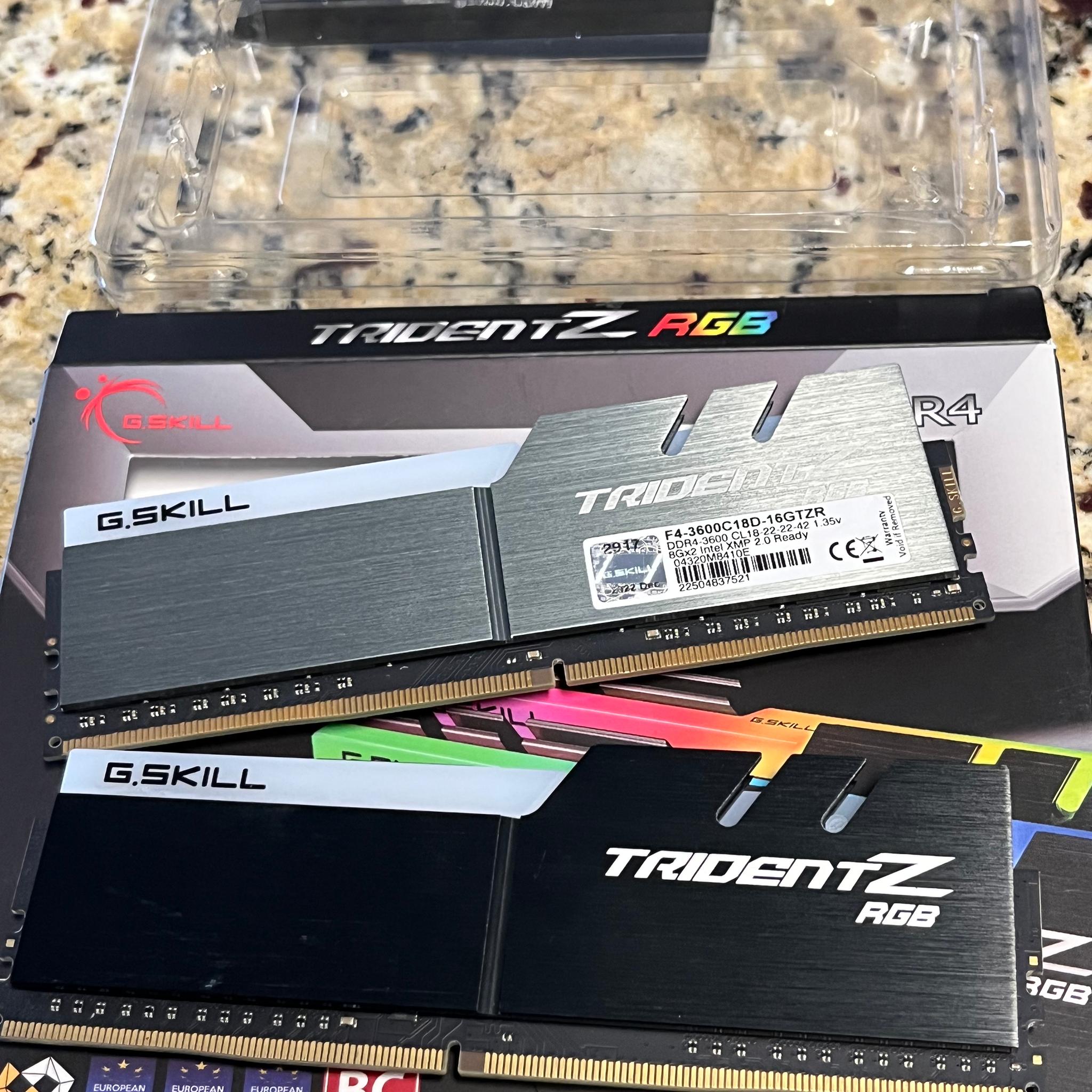 G. Skill Trident Z RGB 16GB 2x8 3600mhz For Intel