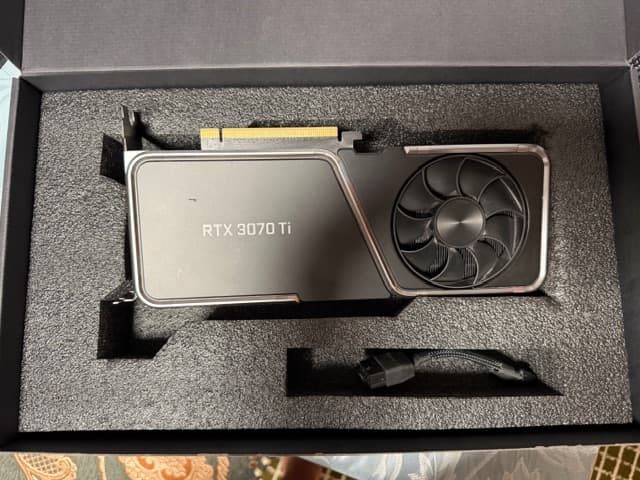 NVIDIA GeForce RTX 3070 Ti Founders Edition 8GB GDDR6X PCI Express 4.0 Graphics Card Titanium/Black