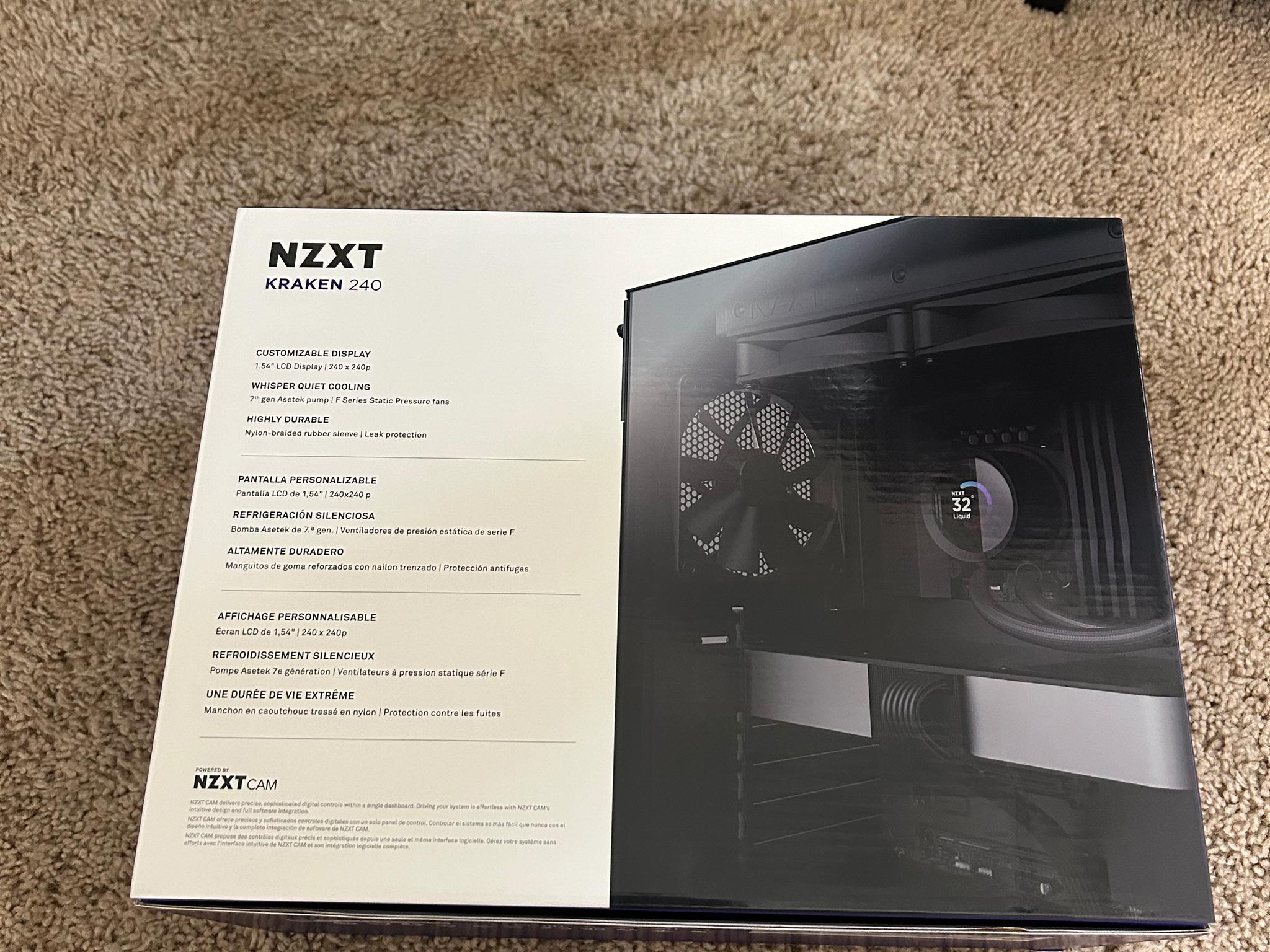 NZXT Kraken 240mm AIO cooler with lcd display
