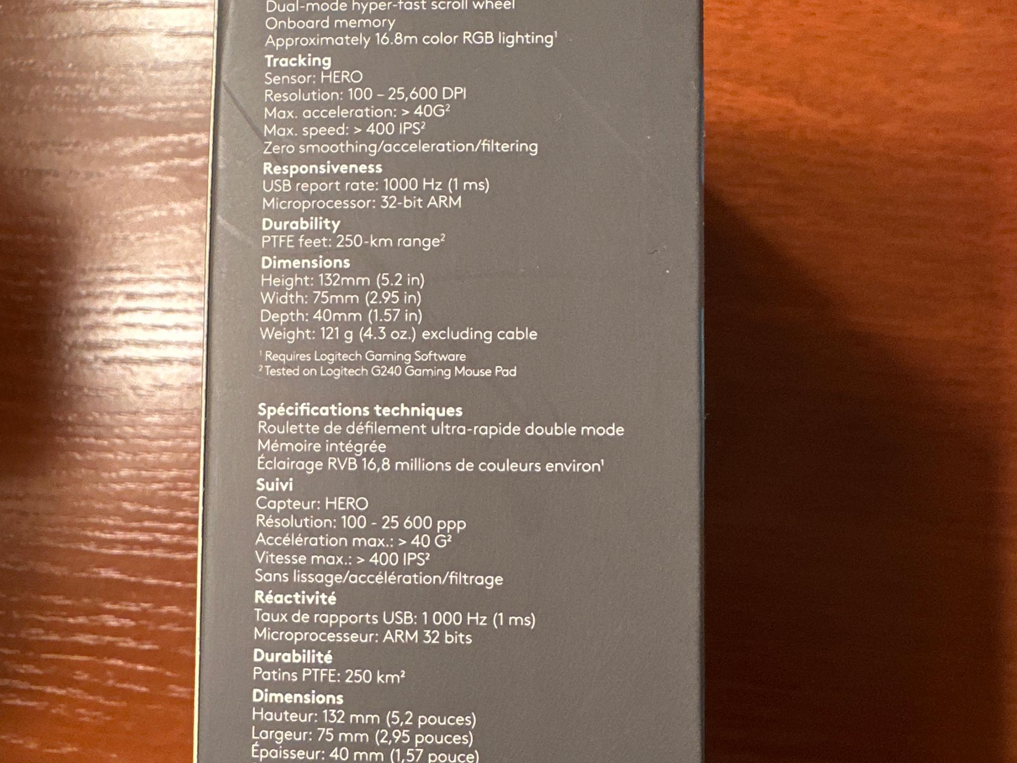 Unopened Logitech G502 HERO Wired Gaming Mouse