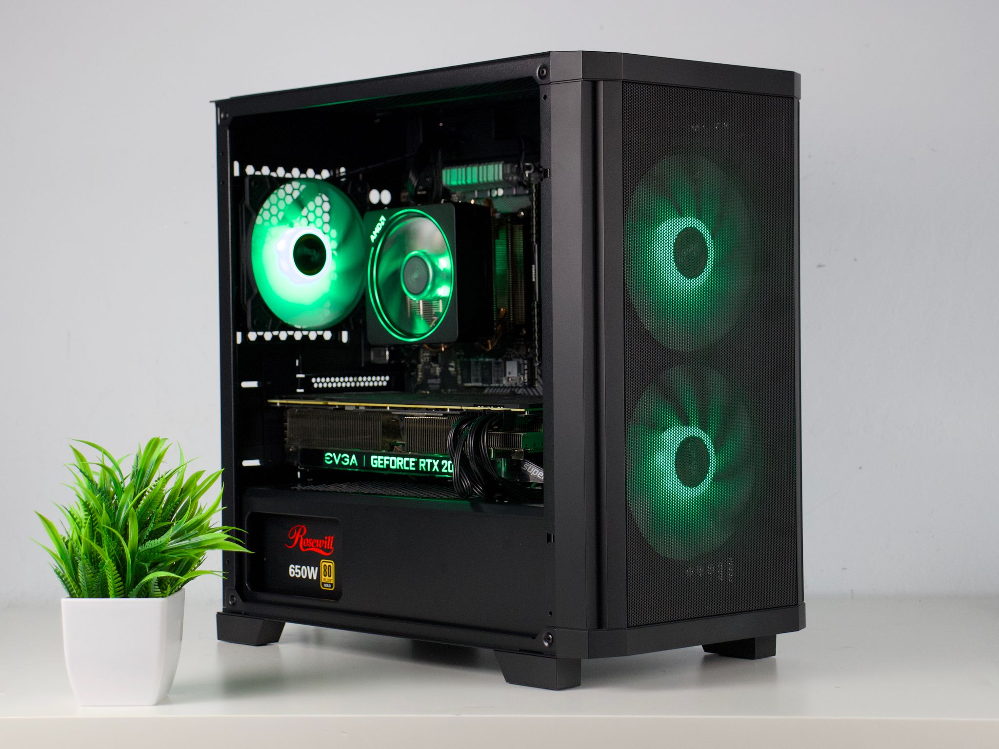 ♠️♥️ Black Gaming PC – RTX 2070 Super, Ryzen 5 3600, 16GB RAM, 1TB SSD - WiFi, BlueTooth ♥️♠️
