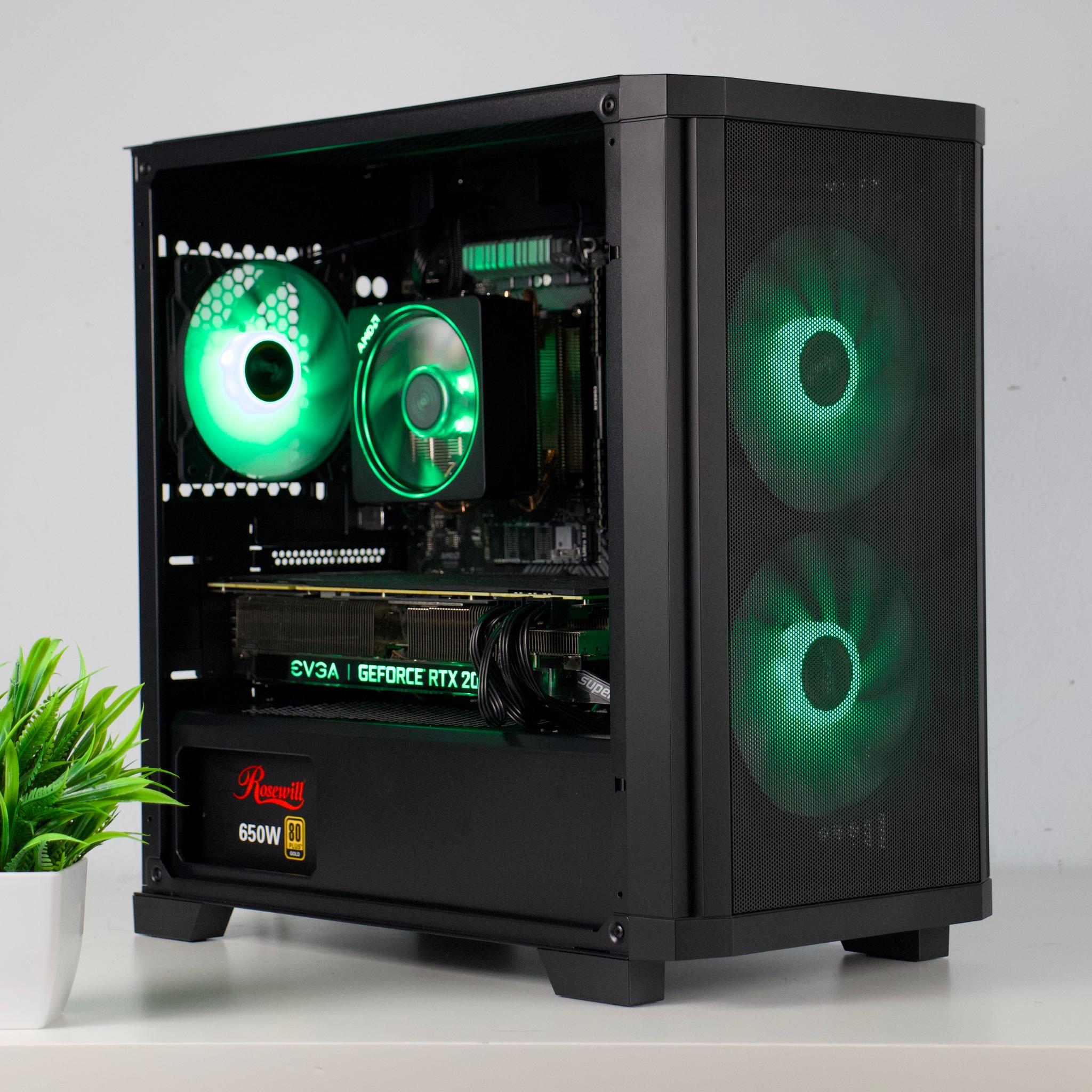 ♠️♥️ Black Gaming PC – RTX 2070 Super, Ryzen 5 3600, 16GB RAM, 1TB SSD - WiFi, BlueTooth ♥️♠️
