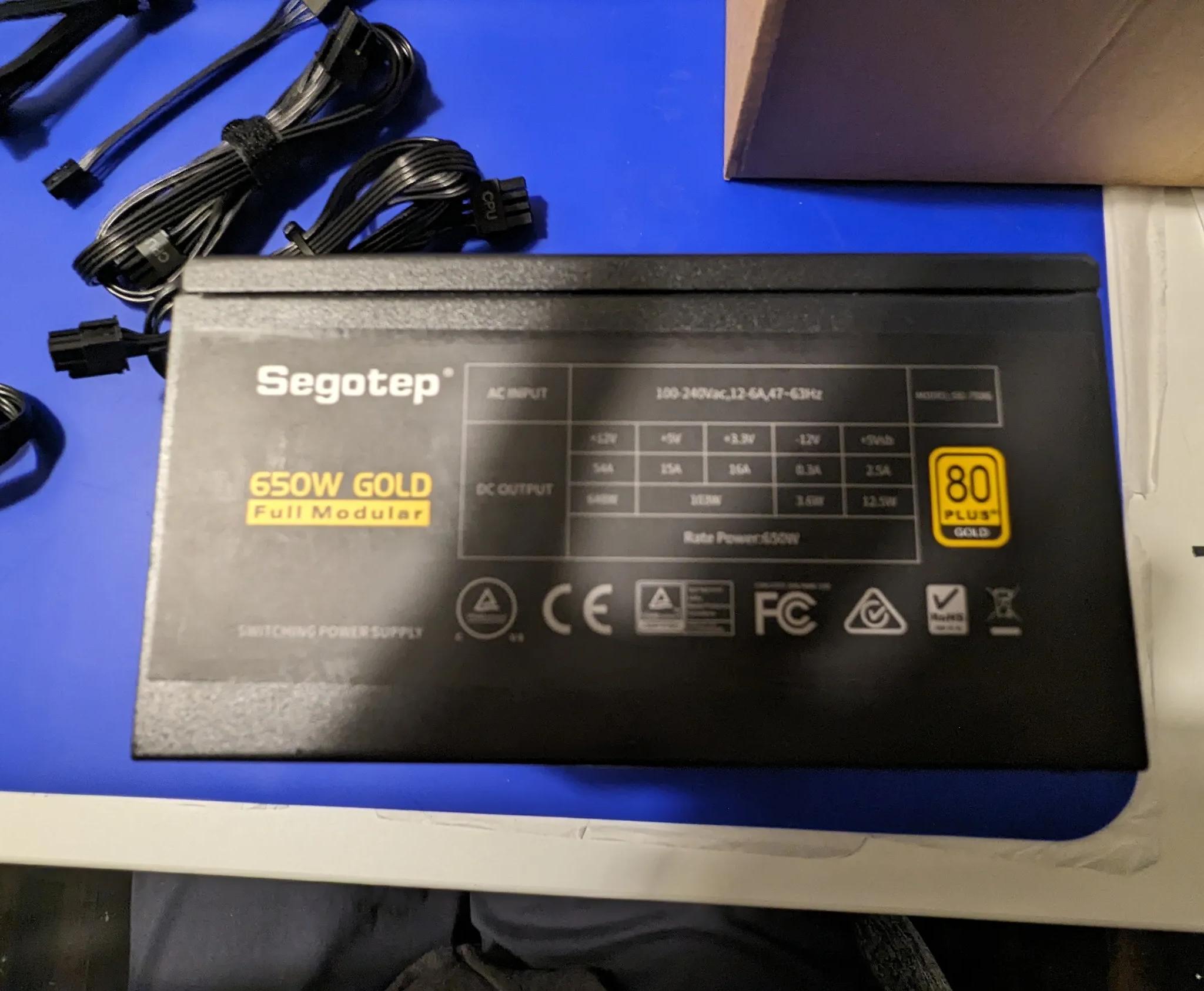 Segotep 650w 80Plus Gold Fully Modular PSU.