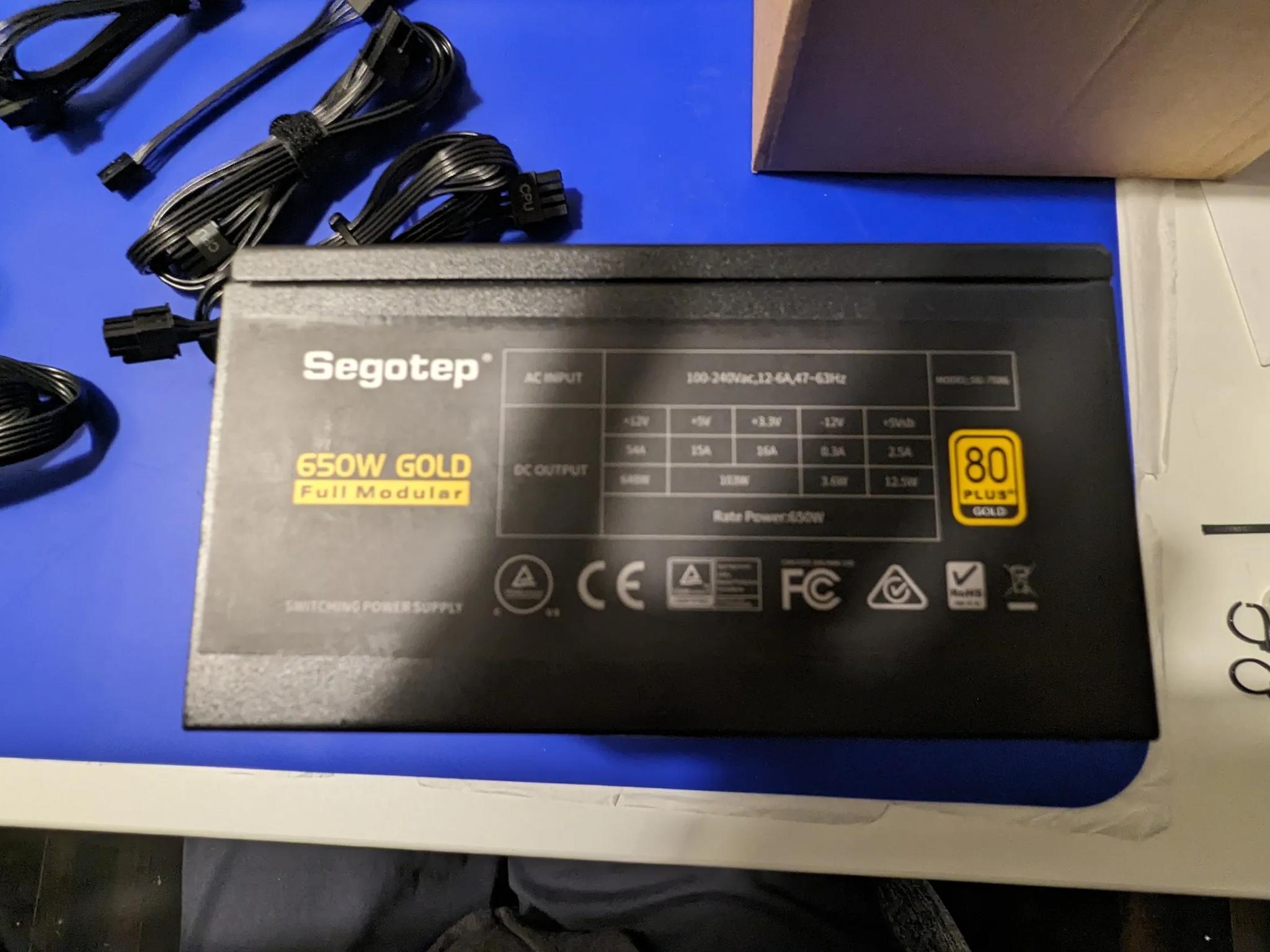 Segotep 650w 80Plus Gold Fully Modular PSU.