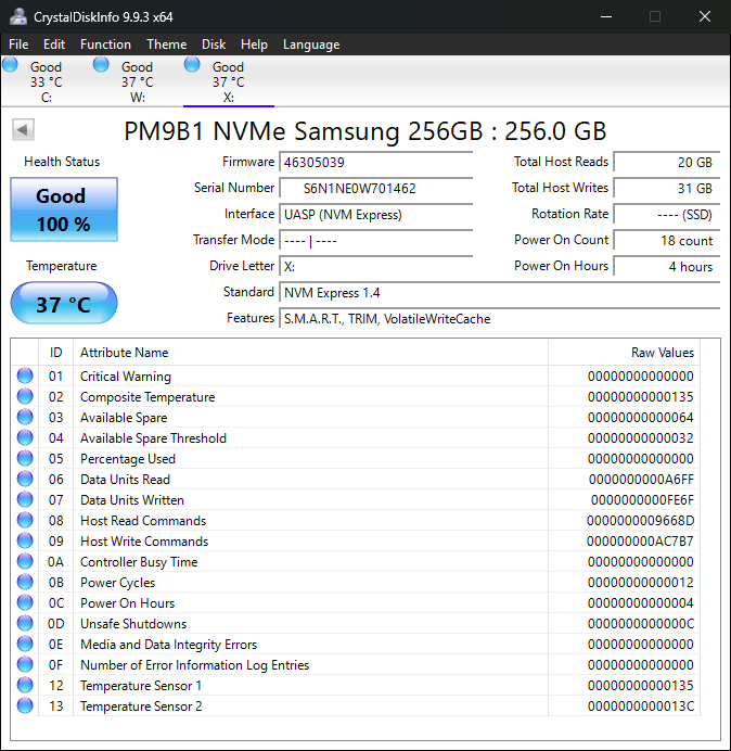 Dockcase Pocket Smart 2230 M.2 NVMe SSD W/ Samsung 256GB SSD