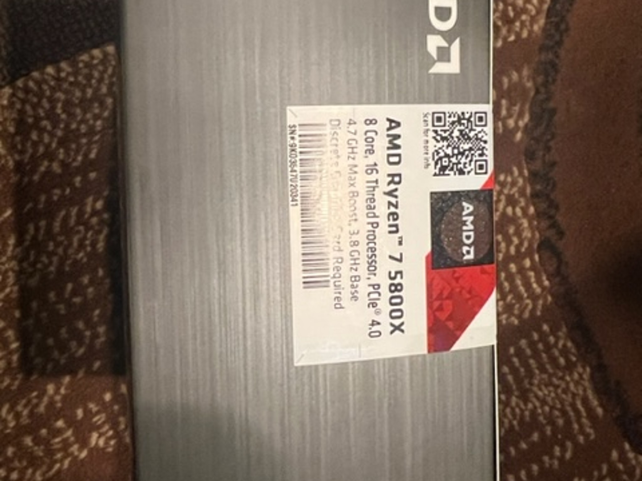 AMD Ryzen 7 5800X Vermeer 3.8GHz 8-Core AM4 Boxed Processor - Heatsink Not Included