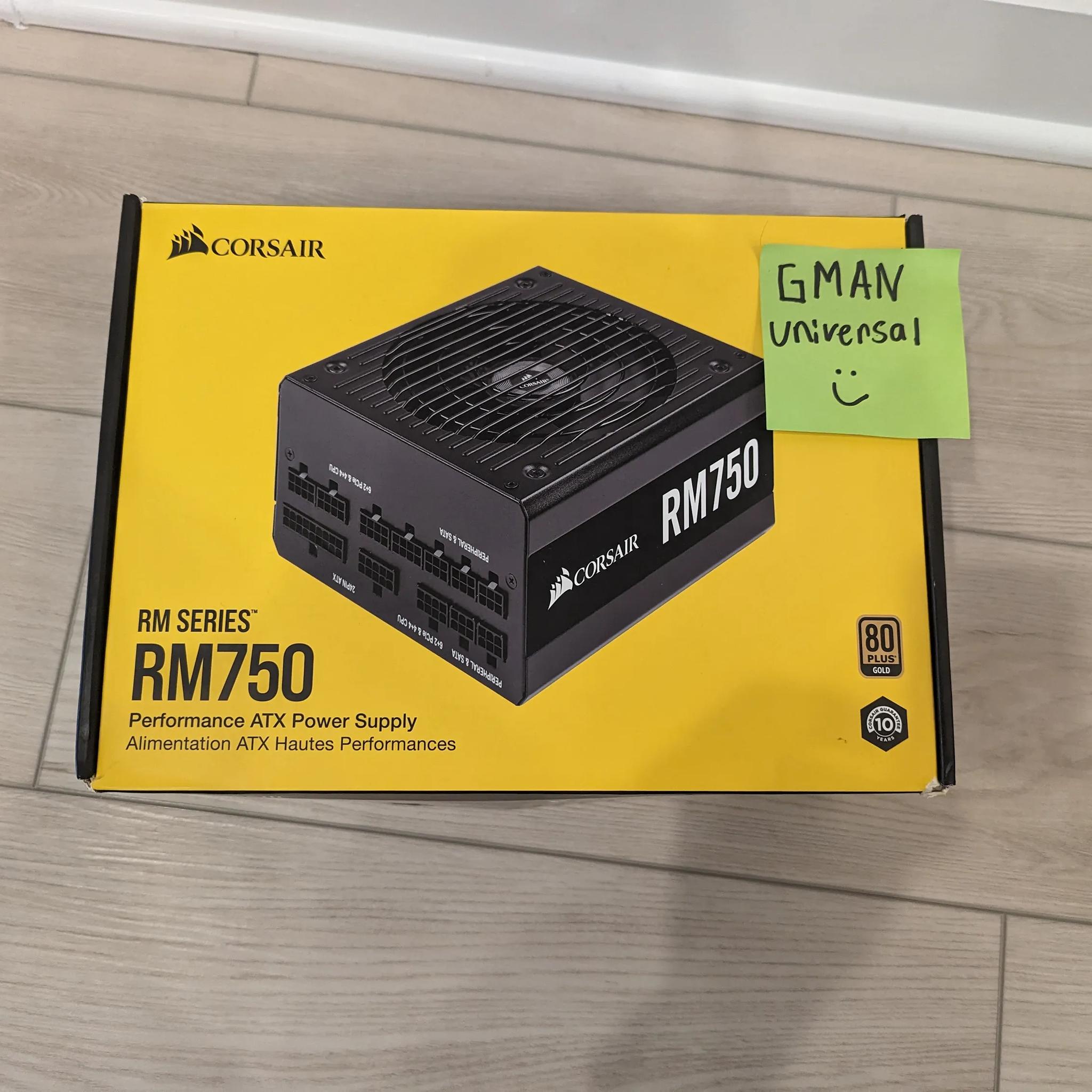 Corsair RM Series, RM750, 750 Watt, 80+ Gold Certified, Fully Modular Power Supply