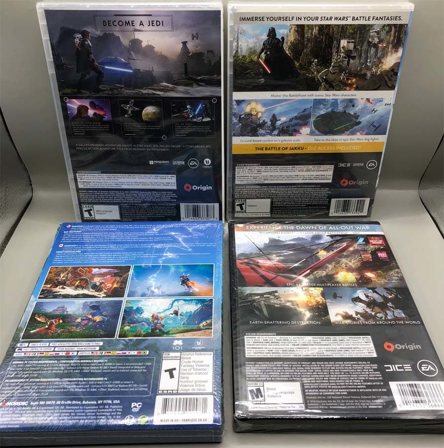 Star Wars PC games LOT & More , Fallen Order | Battlefront | Battlefield 1 | Biomutant
