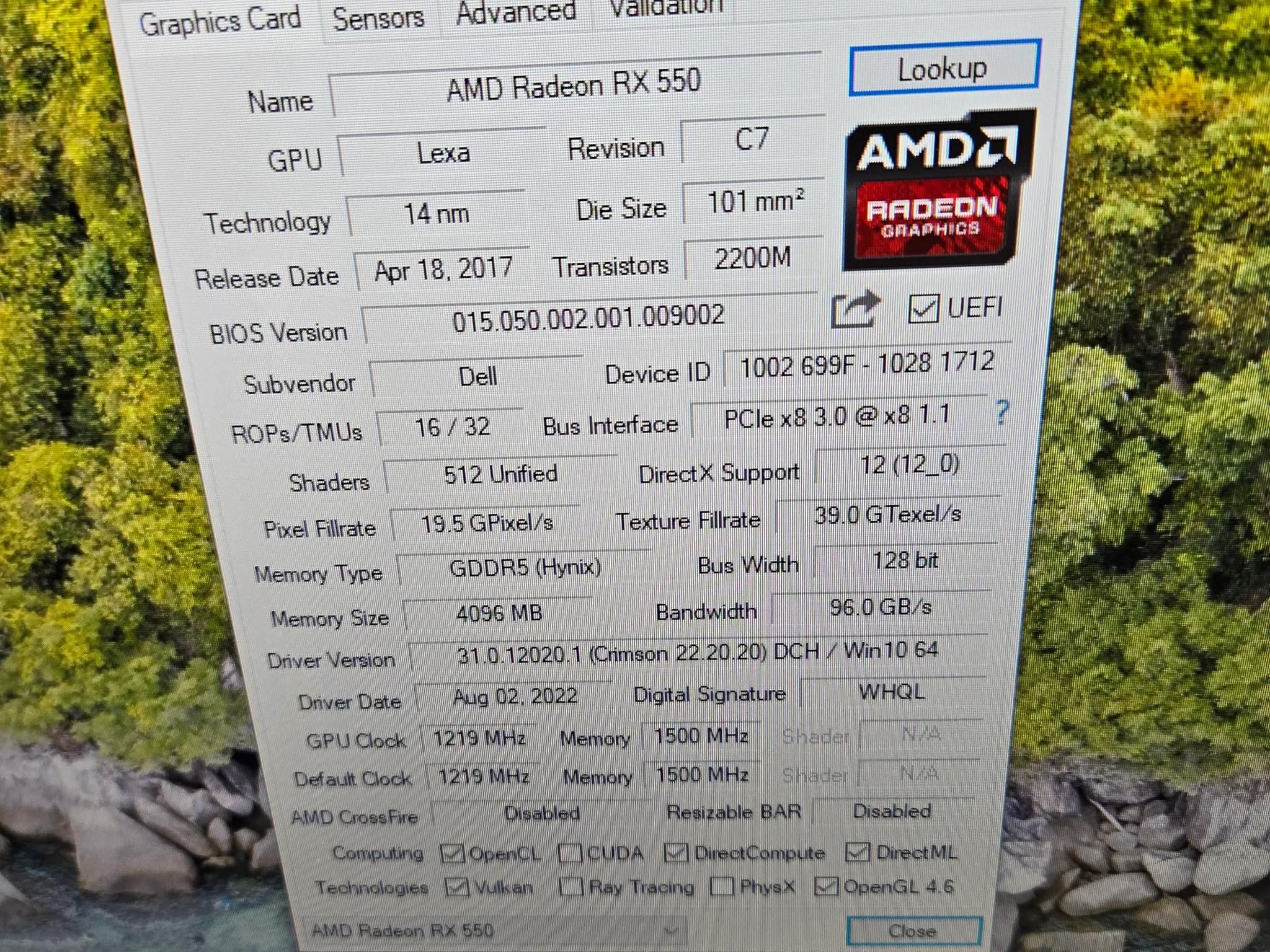 RX 550 - 4gb - No I/O Shield