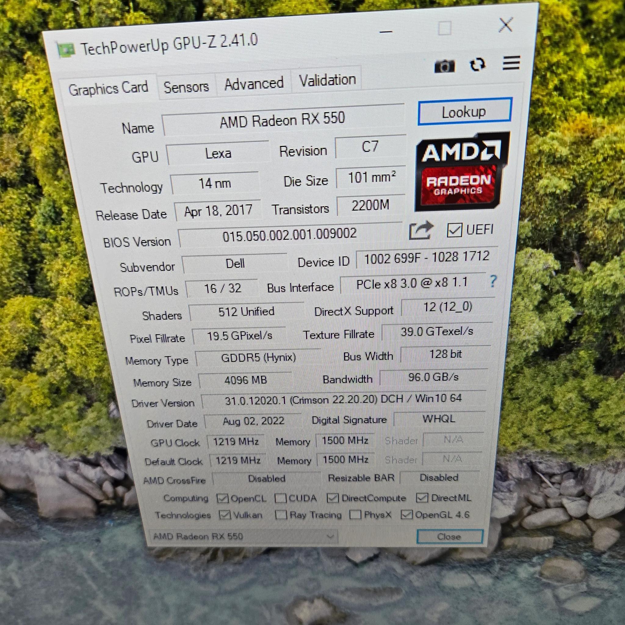 RX 550 - 4gb - No I/O Shield