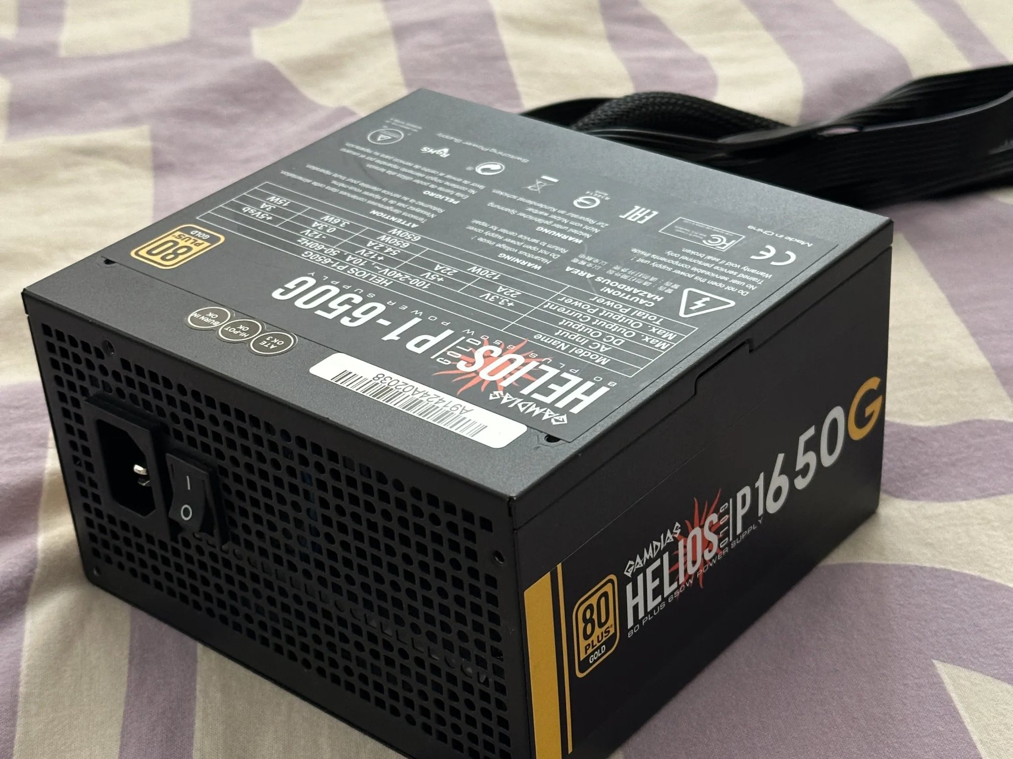 GAMDIAS Helios P1-650G, 650W 80 Plus Gold ATX Power Supply