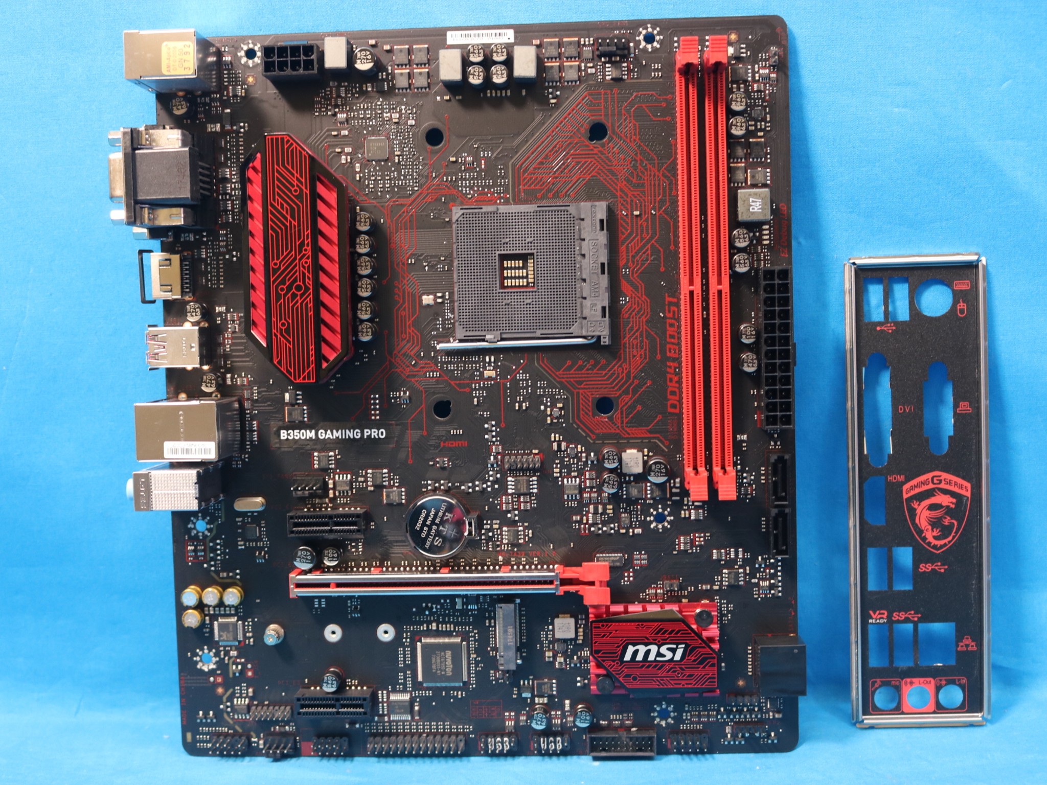MSI B350M Gaming Pro AMD Socket AM4 DDR4 MicroATX Desktop Motherboard & I/O Shield MS-7A39 VER: 1.0