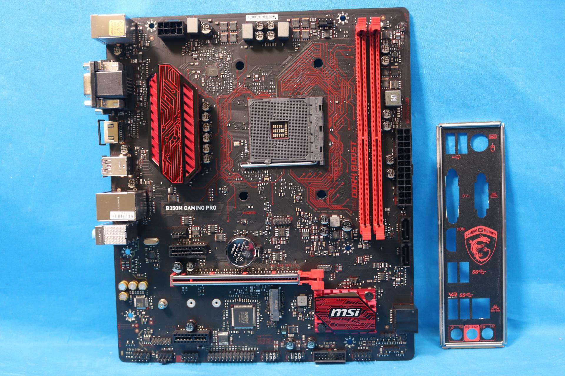 MSI B350M Gaming Pro AMD Socket AM4 DDR4 MicroATX Desktop Motherboard & I/O Shield MS-7A39 VER: 1.0